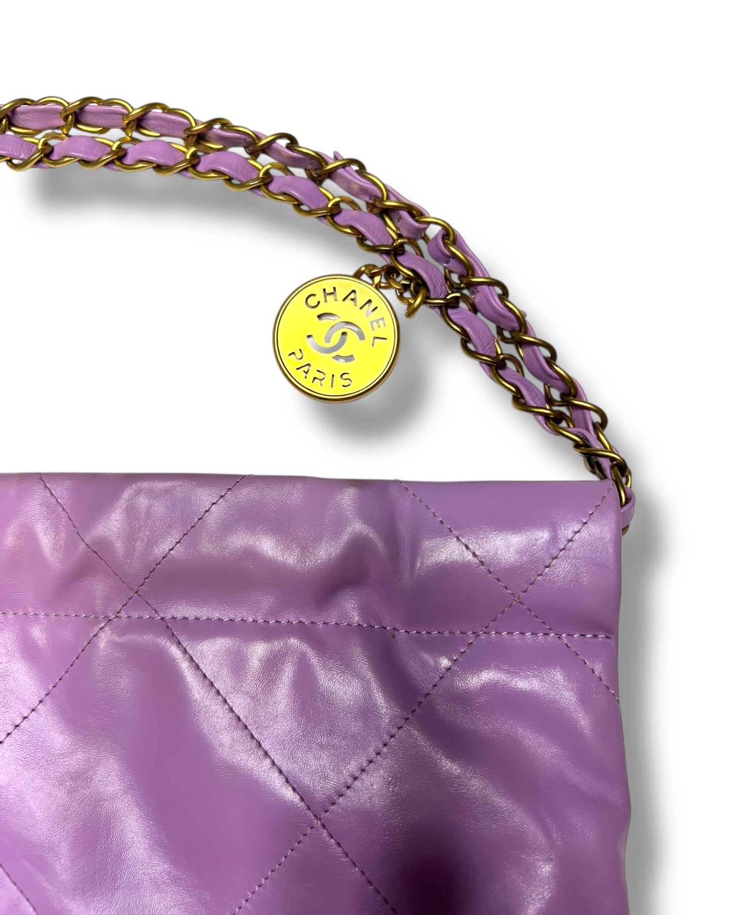 Chanel 22 Medium Bag – Purple Calfskin with Gold Hardware