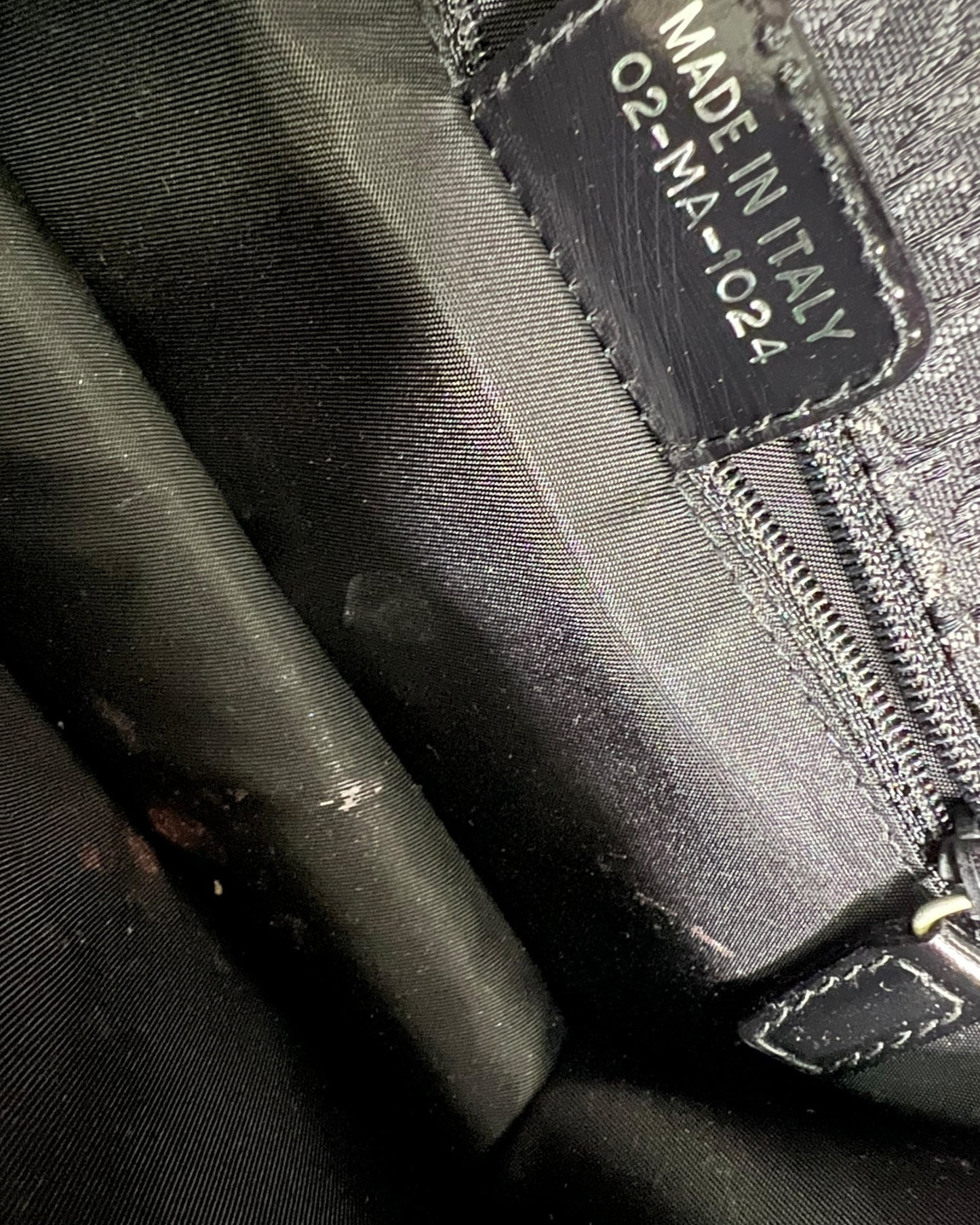 Christian Dior Vintage Leather Shoulder Bag Black with Pink Trim