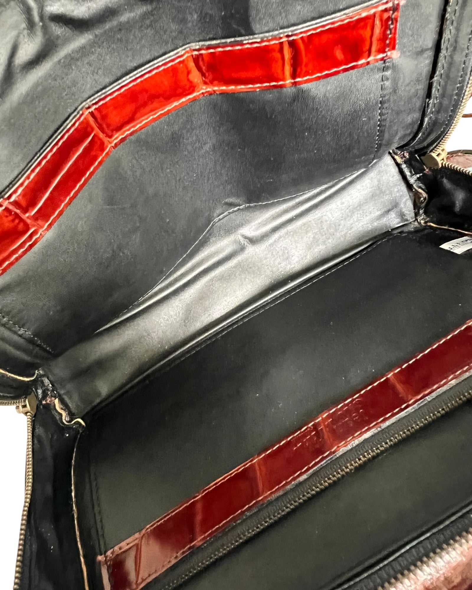 Vintage Croc-Embossed Structured Bag – Tan Colour - The Luxury Savvy