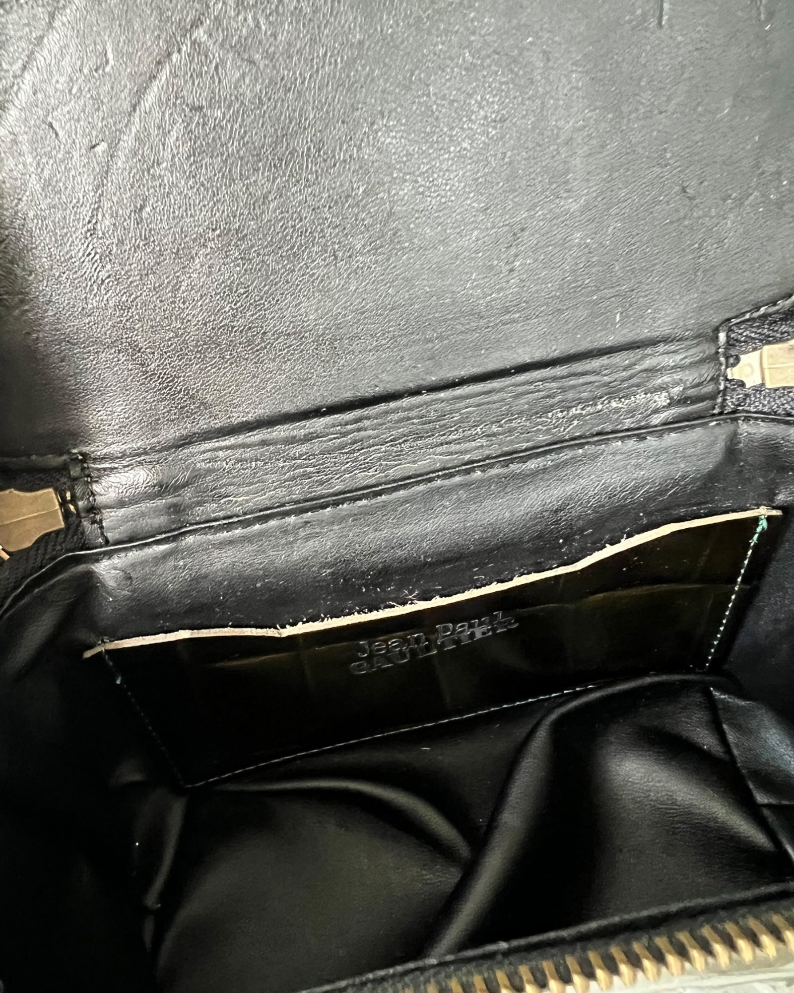 Jean Paul Gaultier Dark Green Croc-Embossed Vanity Bag (Vintage) - The Luxury Savvy