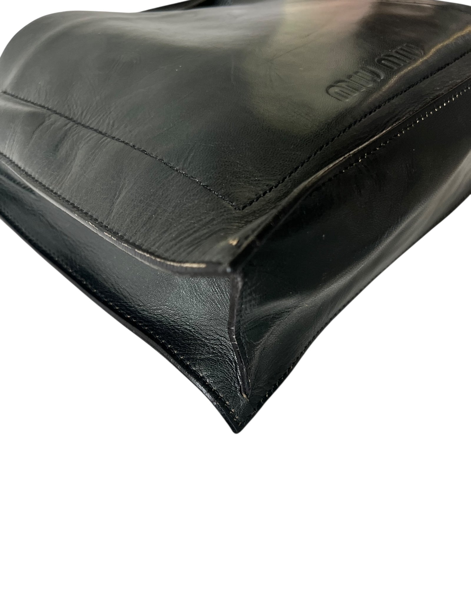 Miu Miu Black Leather Shoulder Bag - The Luxury Savvy