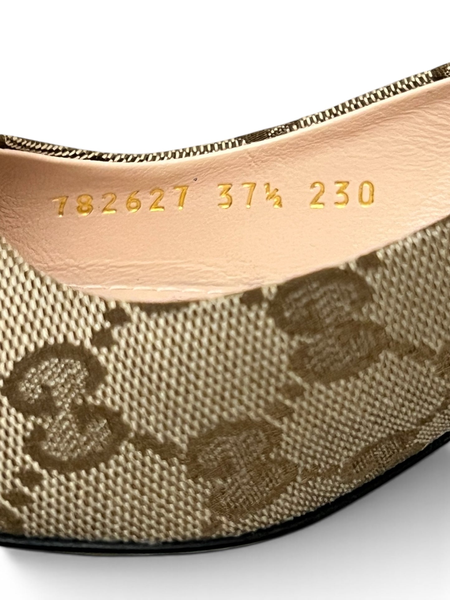 Gucci Horsebit GG Canvas Slingback Pumps Beige & Ebony