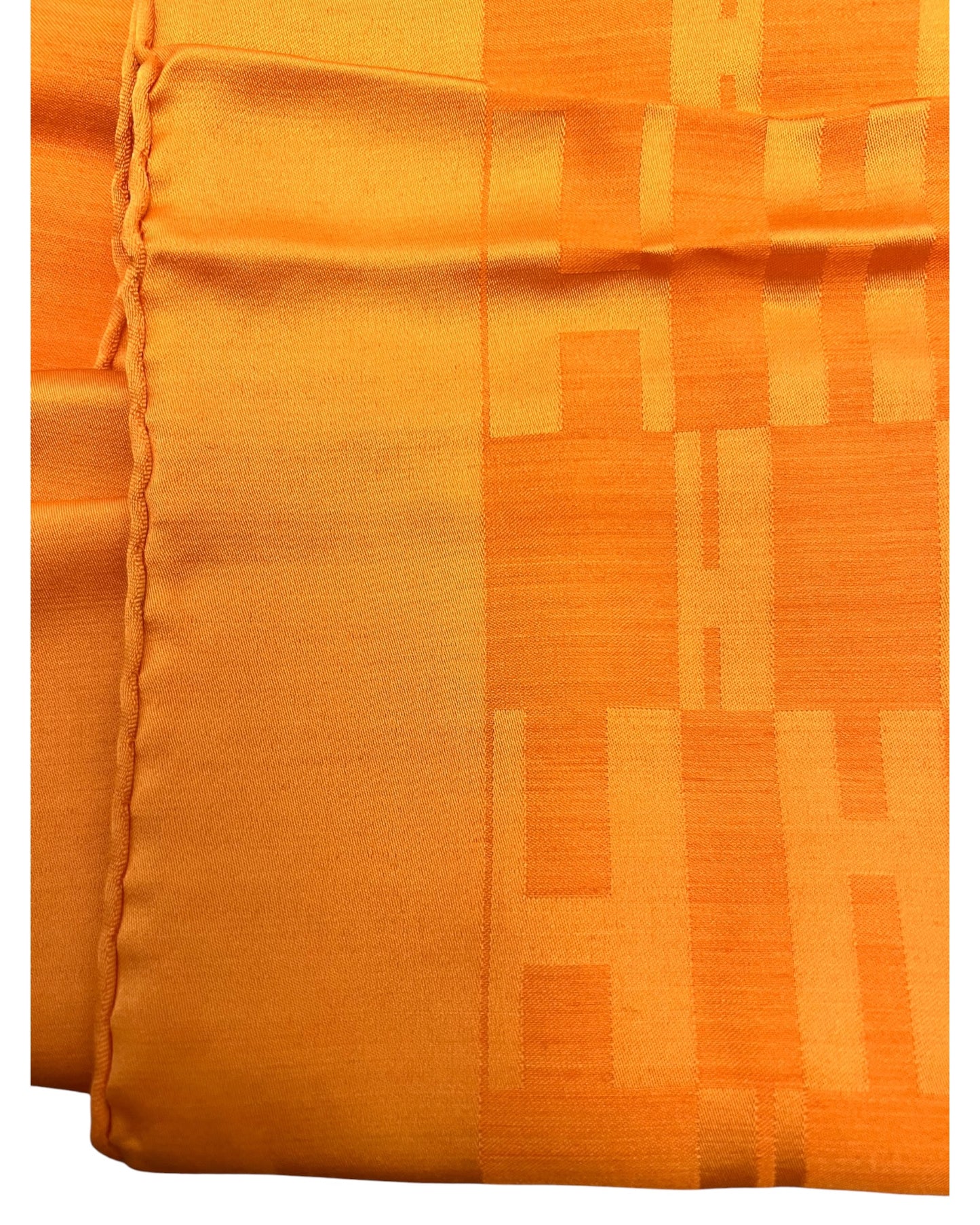 Hermès Orange H Logo Silk & Wool Scarf