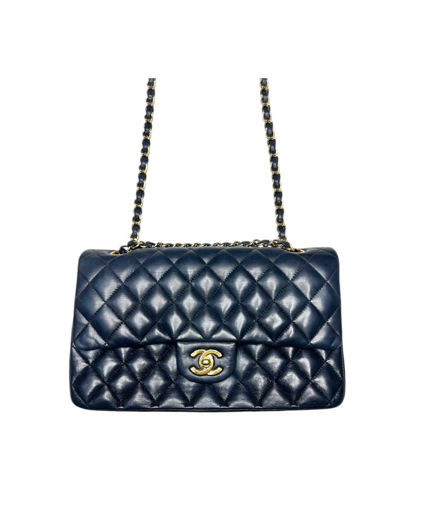 Chanel Classic Double Flap Bag – Black Lambskin with 24k Gold-Plated Hardware (Series 10)