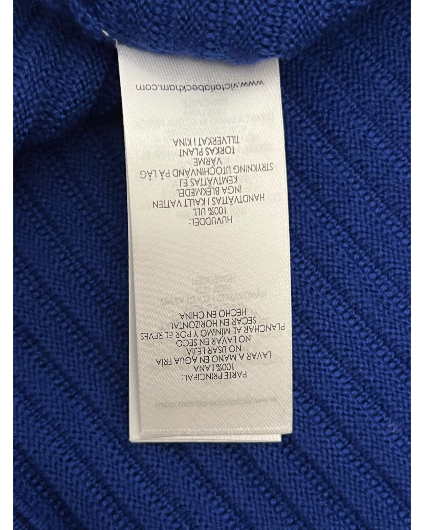 Victoria, Victoria Beckham Ribbed Wool Jumper – Cobalt Blue – Size M