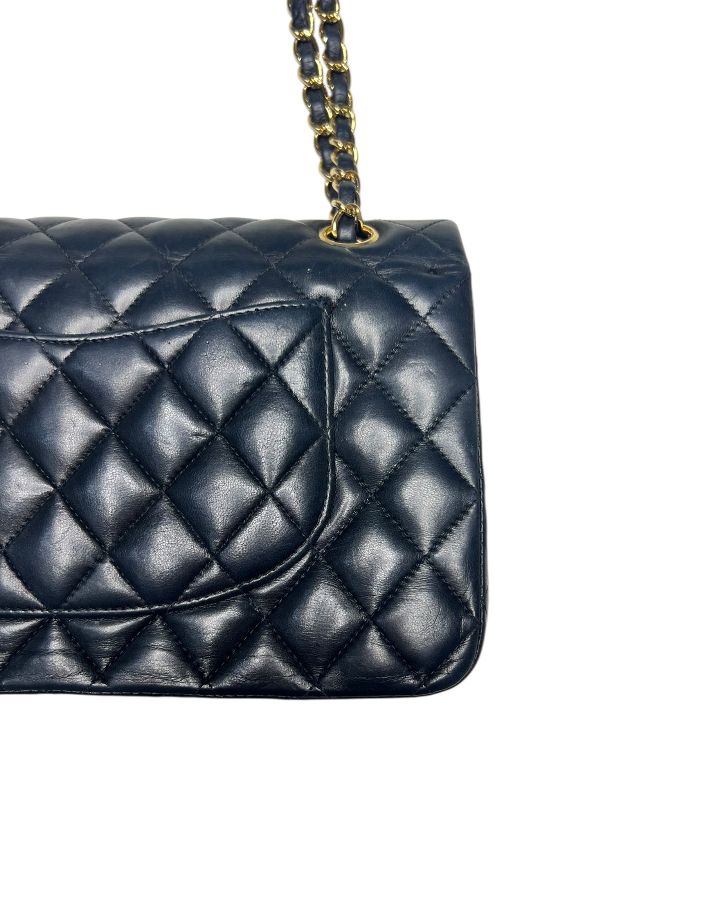 Chanel Classic Double Flap Bag – Black Lambskin with 24k Gold-Plated Hardware (Series 10)