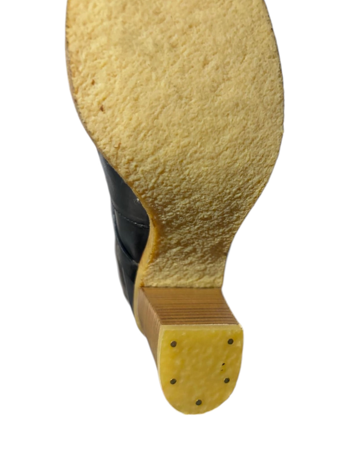 Mulberry Black Leather Calf-Length Boots – Gold-Tone Horsebit Detail
