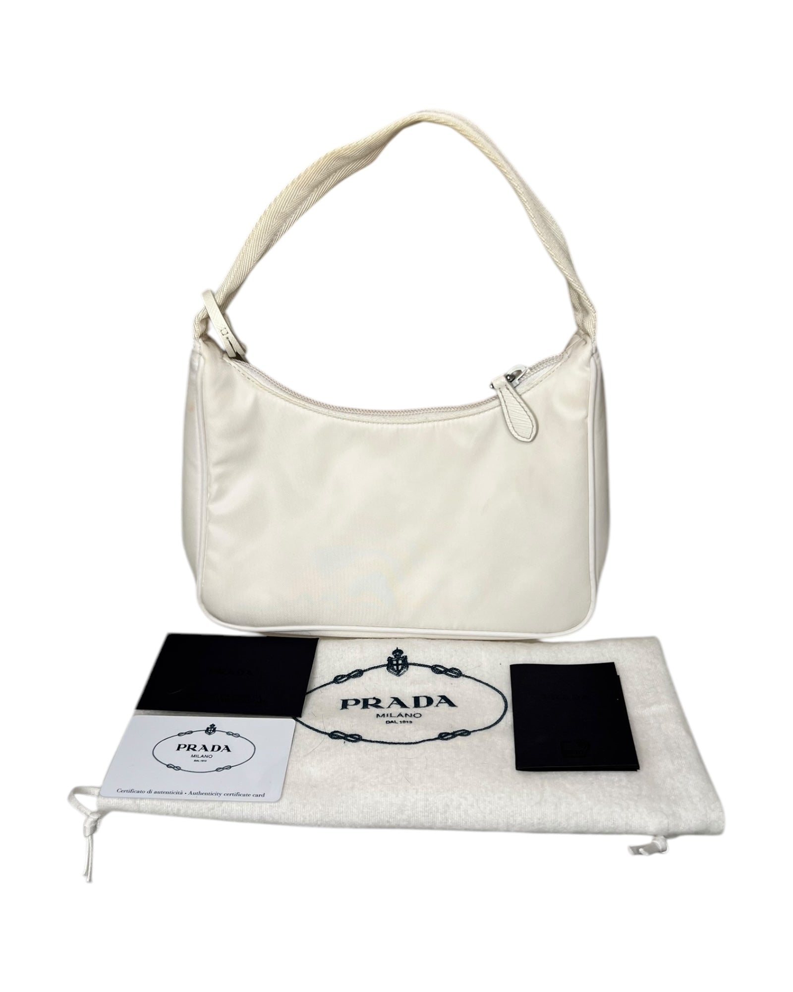 Prada Nylon Re-Edition Bag in White - The Luxury Savvy