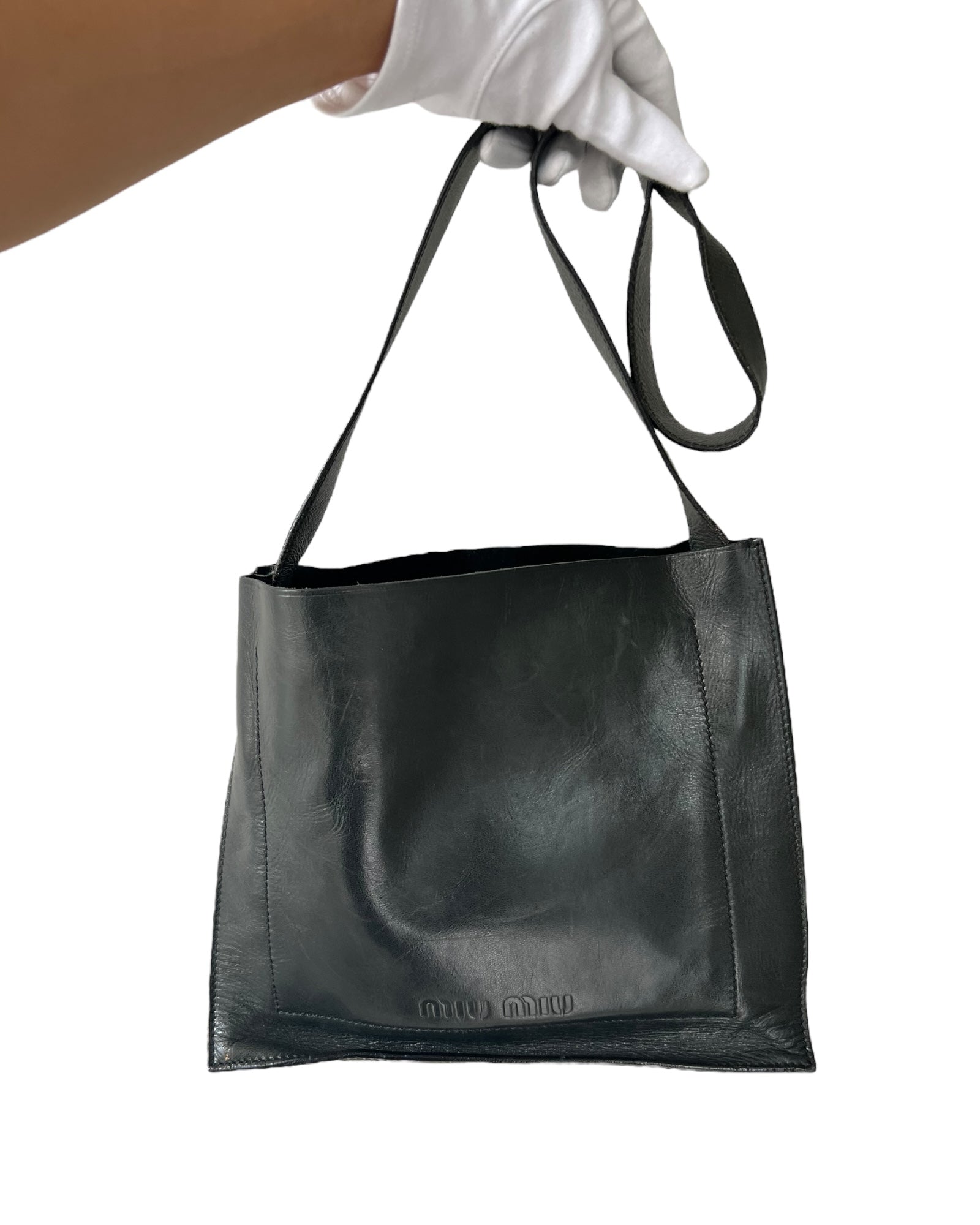 Miu Miu Black Leather Shoulder Bag - The Luxury Savvy