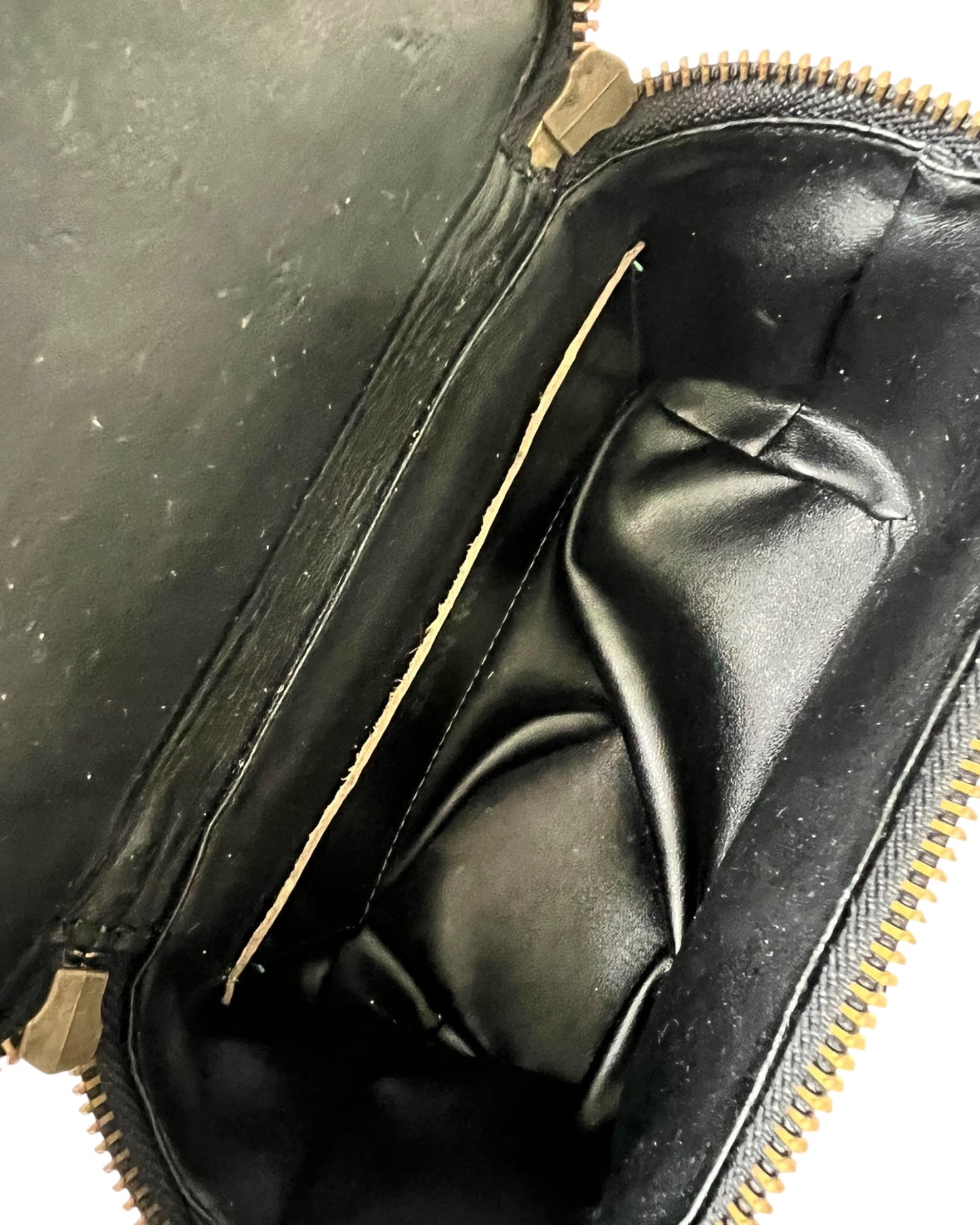 Jean Paul Gaultier Dark Green Croc-Embossed Vanity Bag (Vintage)
