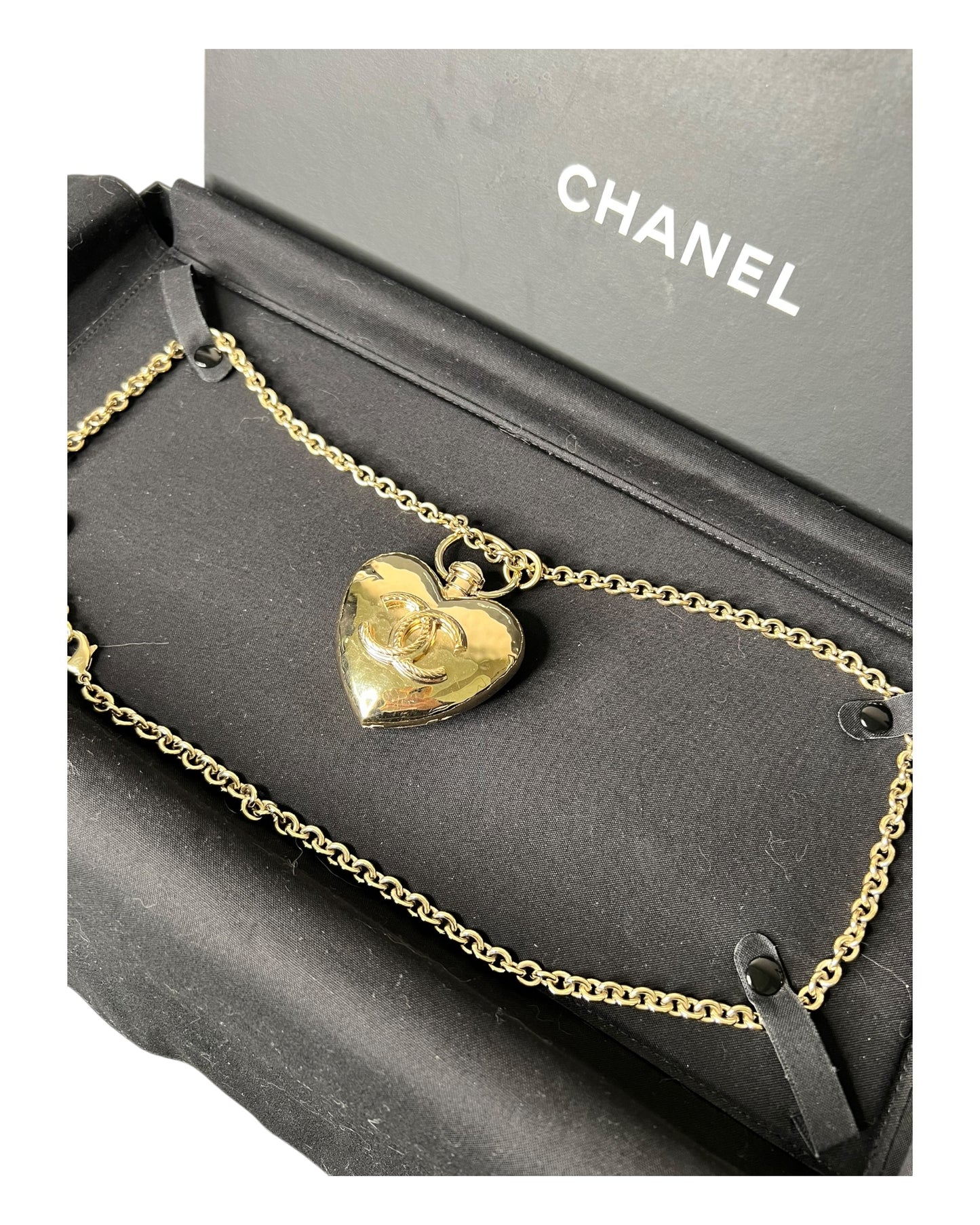 Chanel Oversized Heart Locket Pendant Necklace - The Luxury Savvy