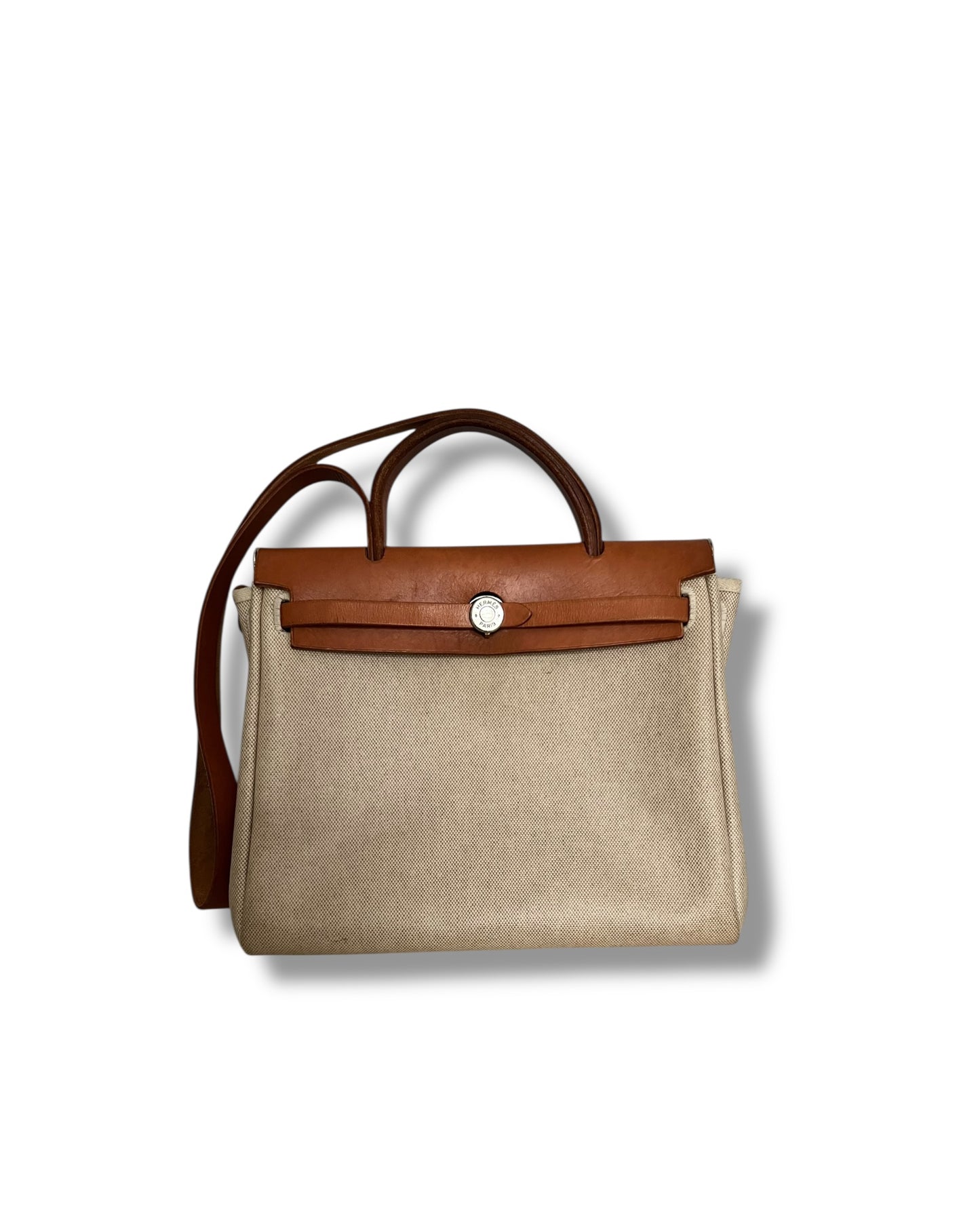 Hermès Herbag “Two-in-One” 31 – Gold/Camel Leather with Canvas