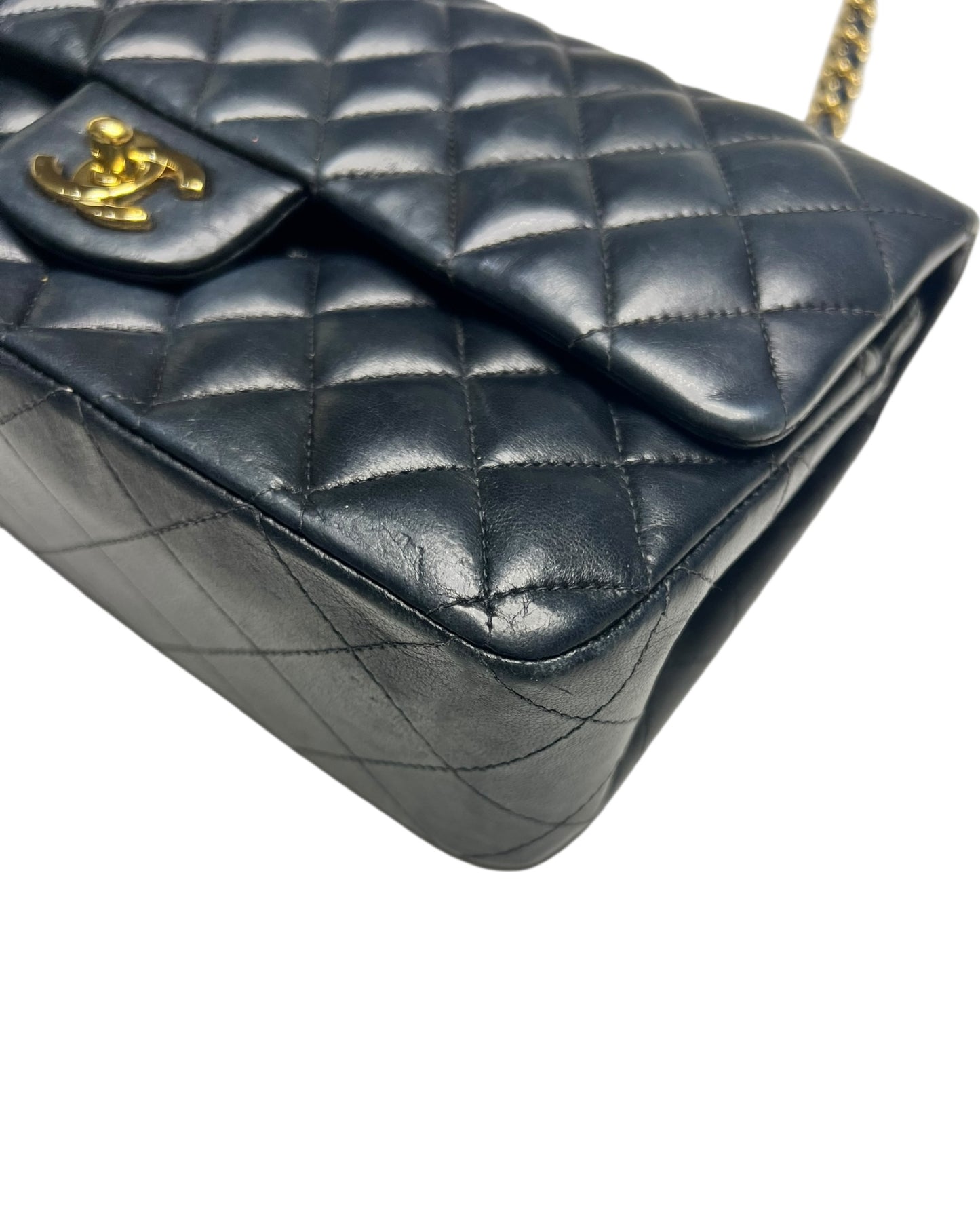 Chanel Classic Double Flap Bag – Black Lambskin with 24k Gold-Plated Hardware (Series 10)