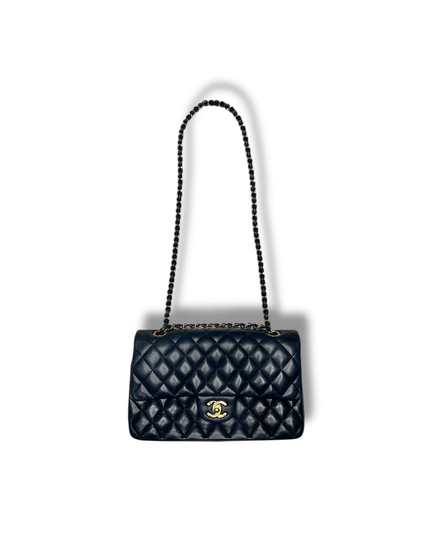 Chanel Classic Double Flap Bag – Black Lambskin with 24k Gold-Plated Hardware (Series 10)
