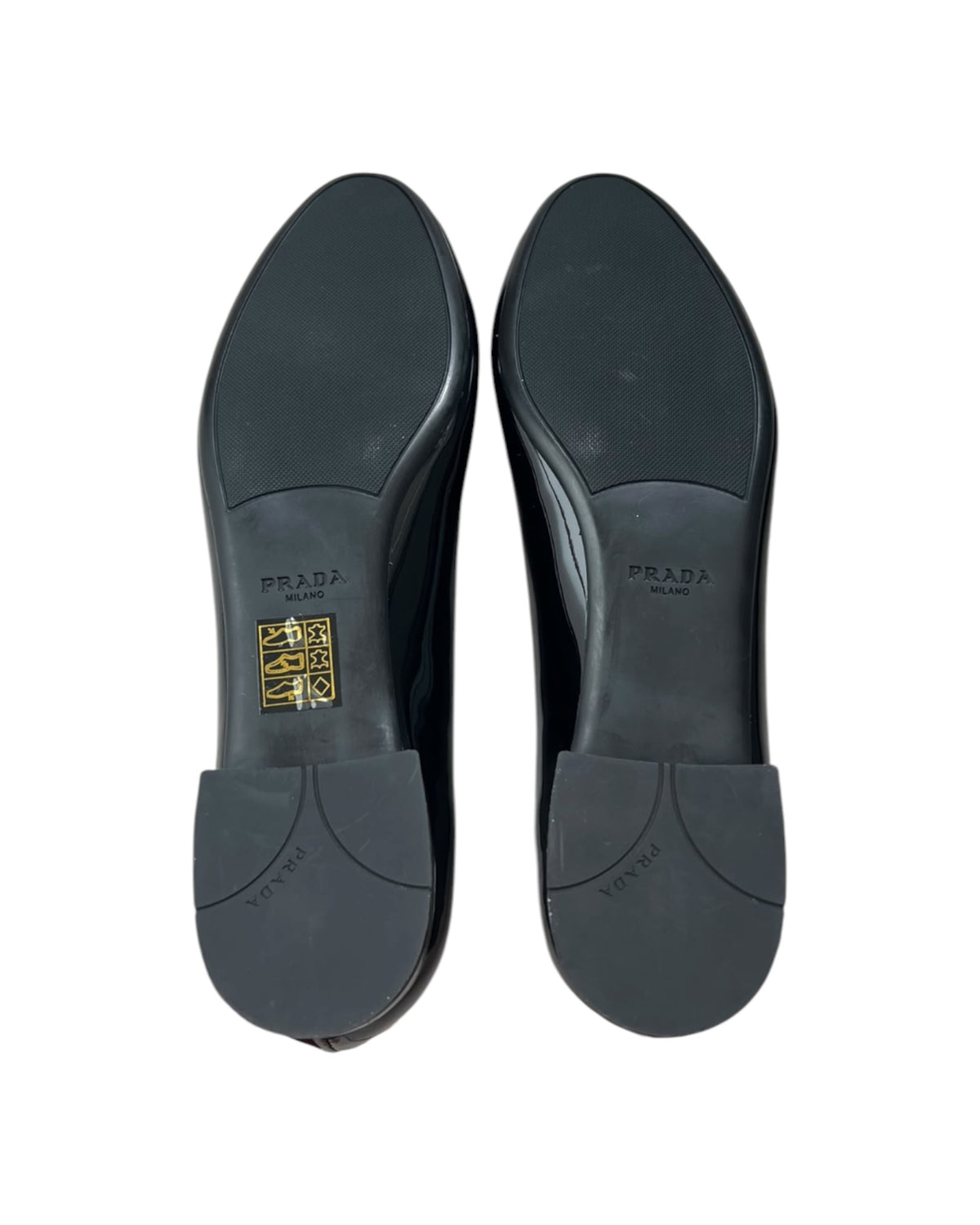 Prada Black Patent Leather Ballet Flats