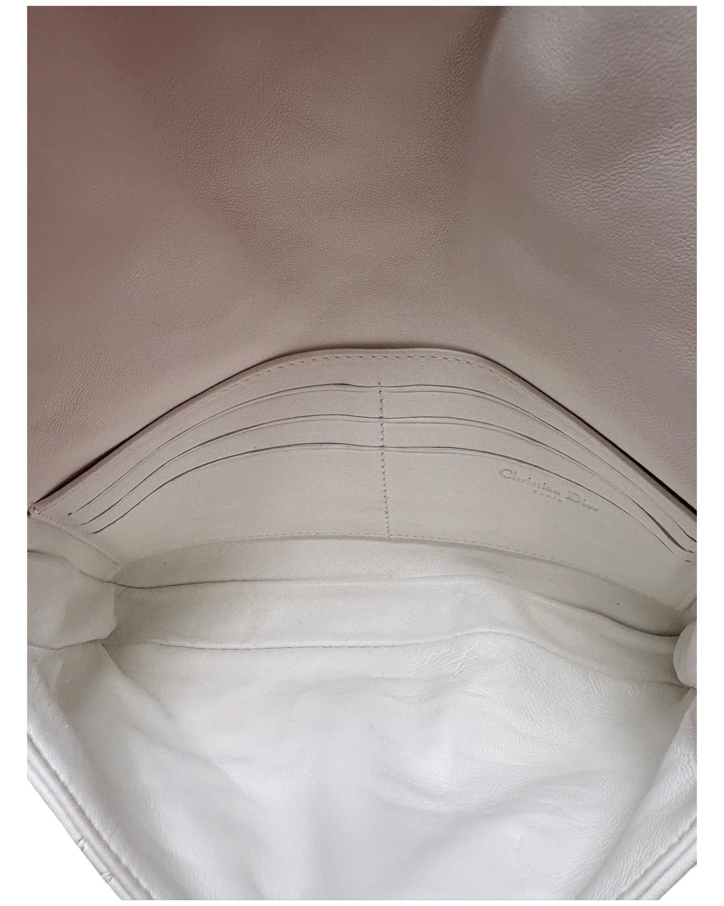 Christian Dior Miss Dior White Cannage Shoulder Bag | Silver Tone Hardware
