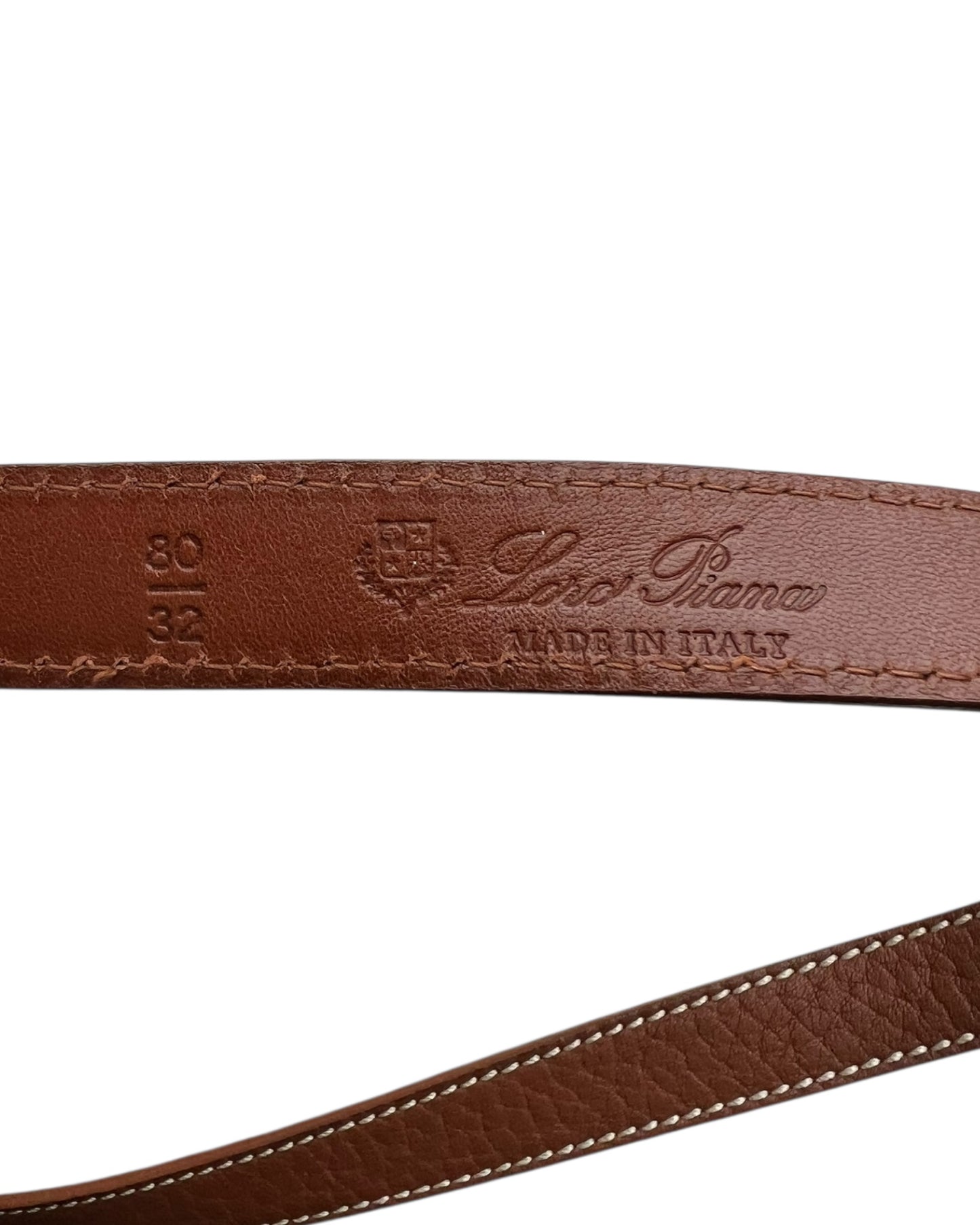 Loro Piana Tan Leather Double-Wrap Belt with Gold Buckle