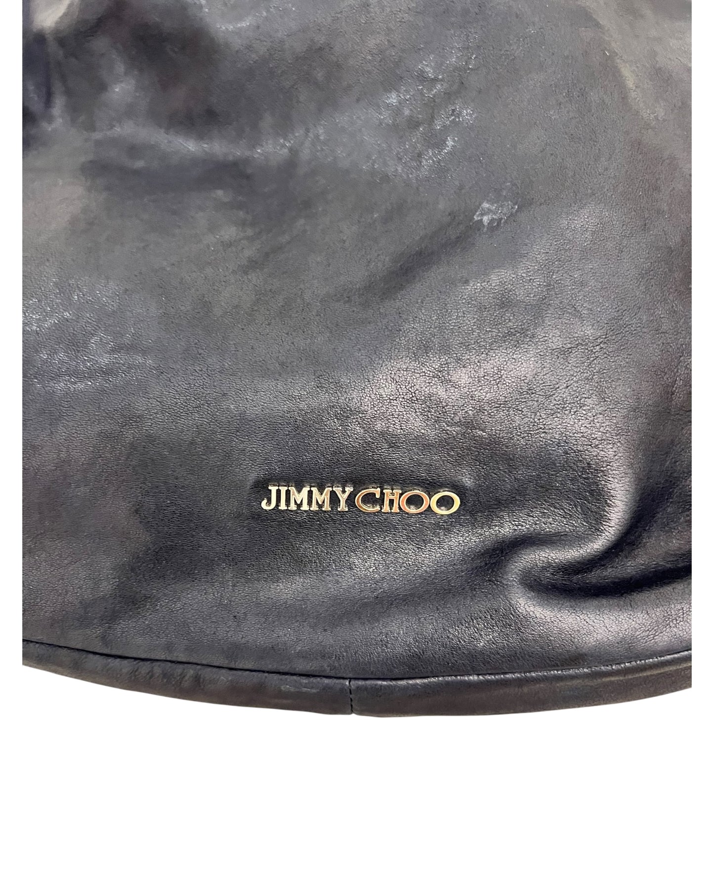 Jimmy Choo Navy Leather Hobo Shoulder Bag