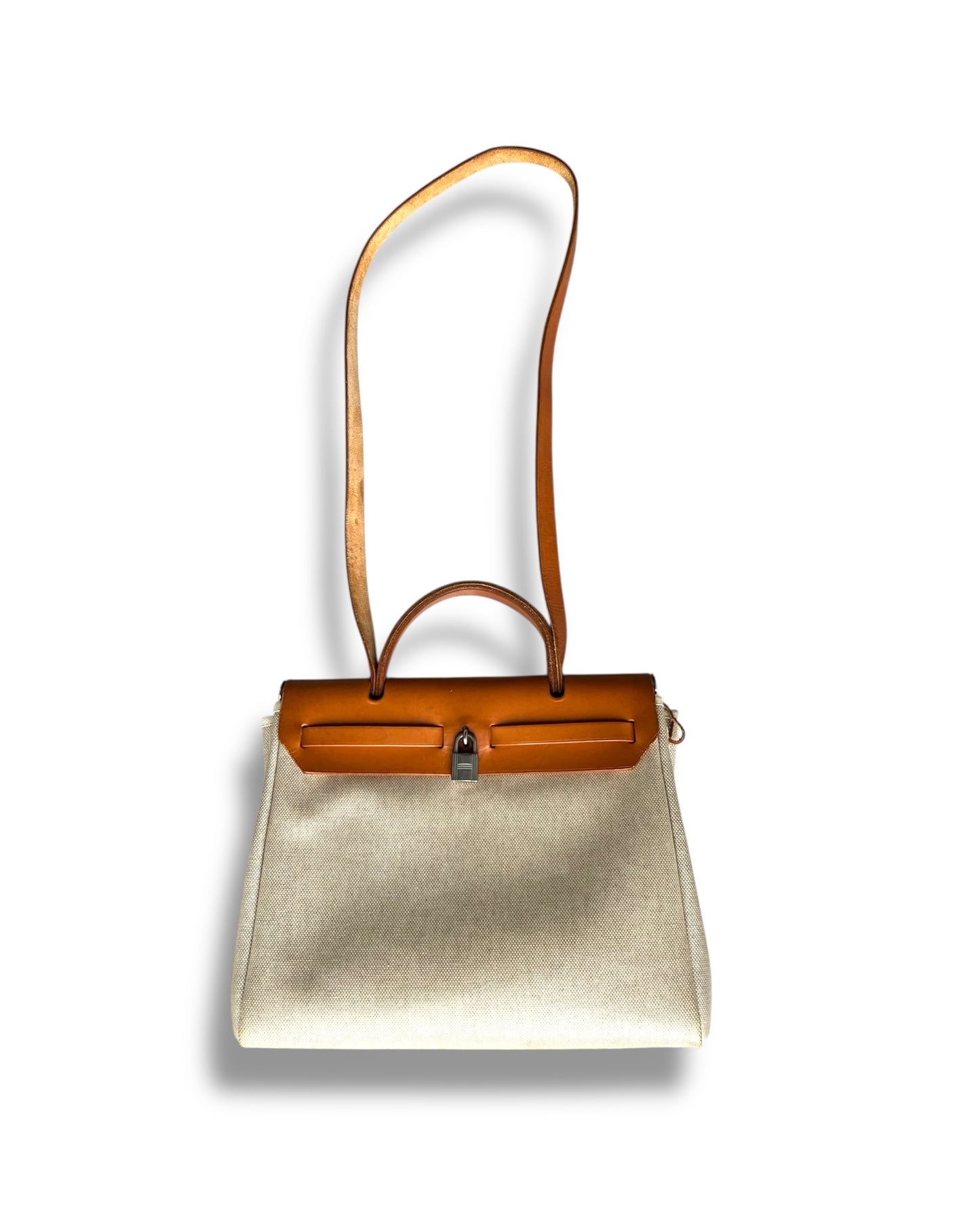 Hermès Herbag “Two-in-One” 31 – Gold/Camel Leather with Canvas
