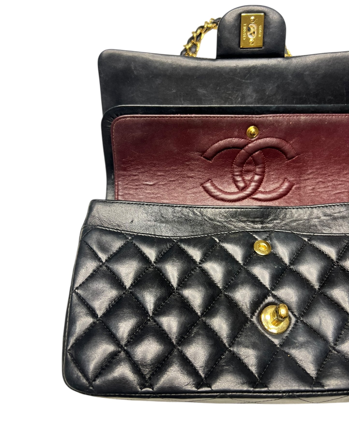 Chanel Classic Double Flap Bag – Black Lambskin with 24k Gold-Plated Hardware (Series 10)
