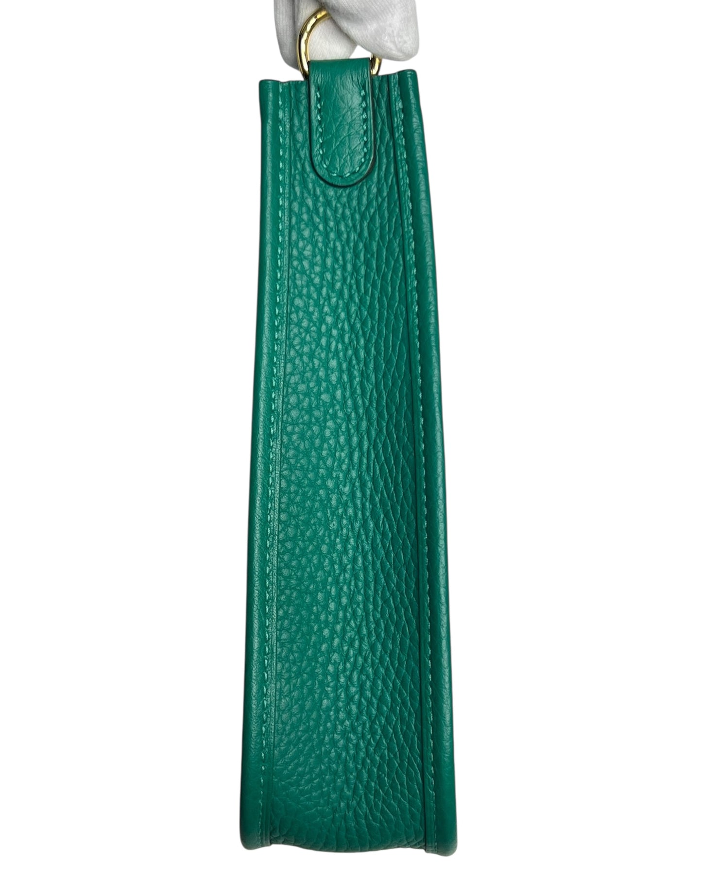 Hermès Evelyne TPM – Vert Vertigo Clemence with Gold Hardware (2024 Full Set)