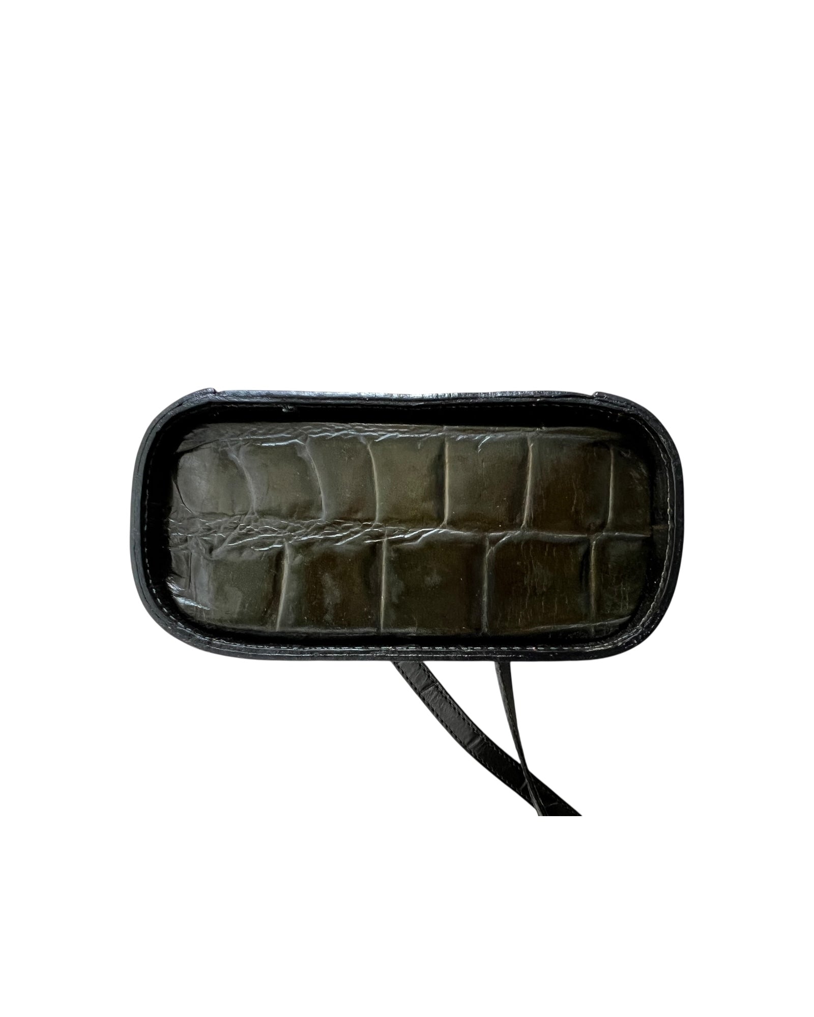 Jean Paul Gaultier Dark Green Croc-Embossed Vanity Bag (Vintage) - The Luxury Savvy