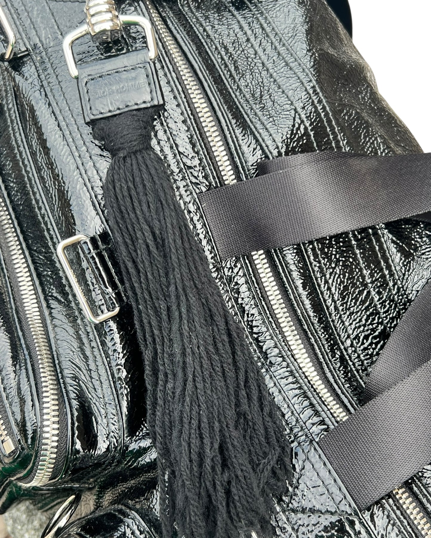 Dior Homme Leather Duffle Bag – Black Tassel Weekend Travel Bag by Hedi Slimane