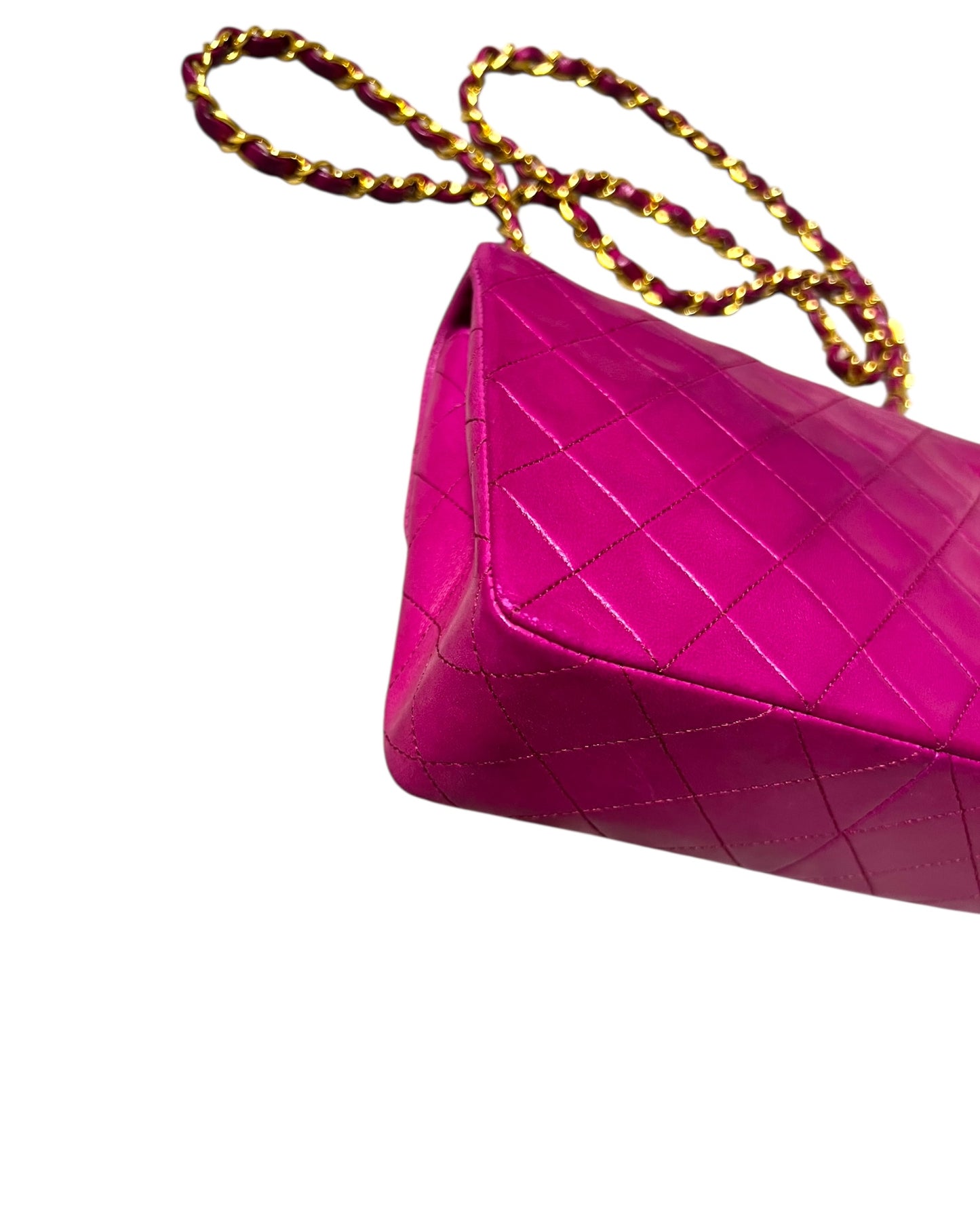 Chanel Vintage Classic Mini Square Flap Bag – Purple Lambskin with 24k Gold - Plated Hardware