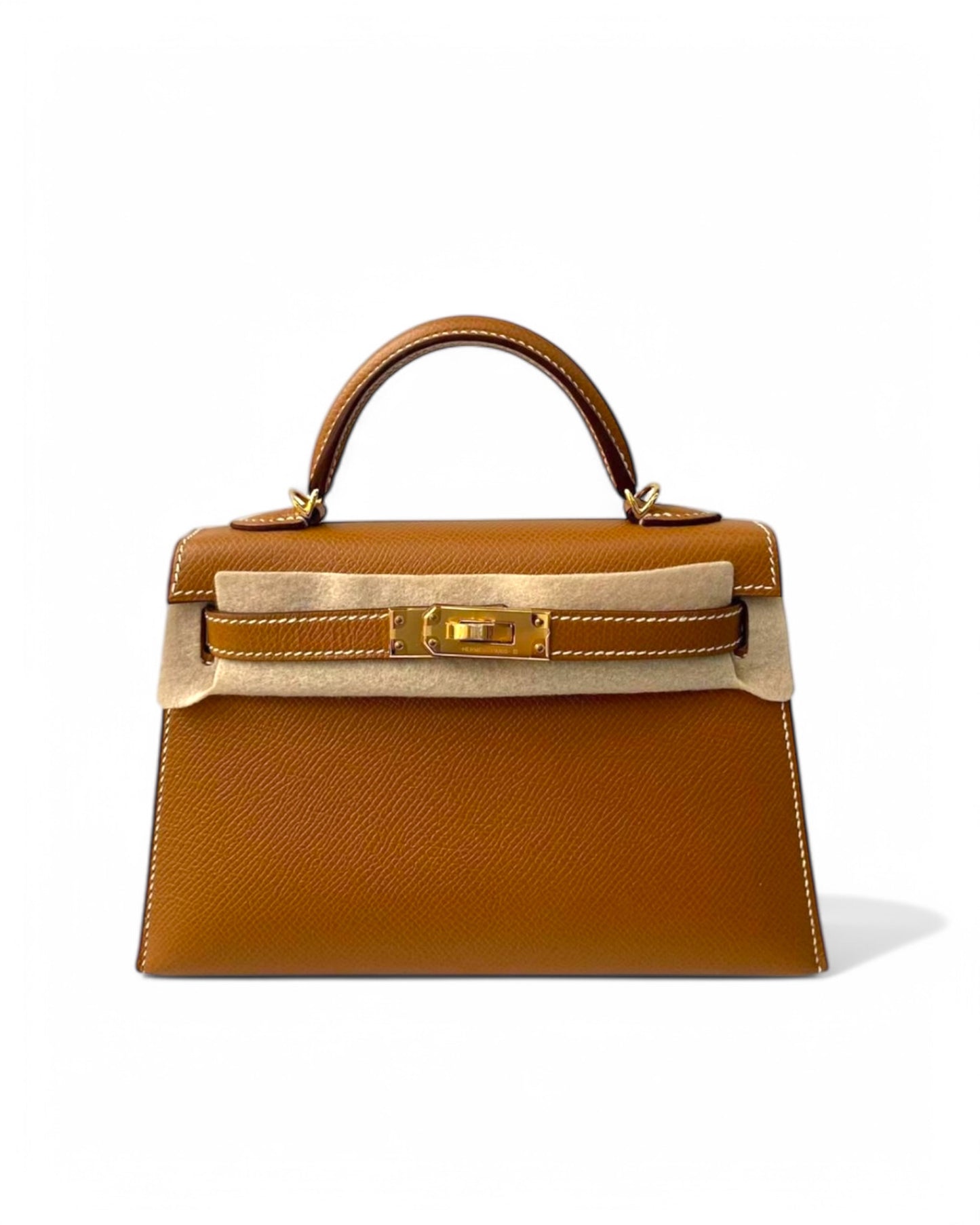 Pre-owned Hermès Mini Kelly 20cm Gold Epsom Leather Gold Hardware - Pristine Condition - The Luxury Savvy