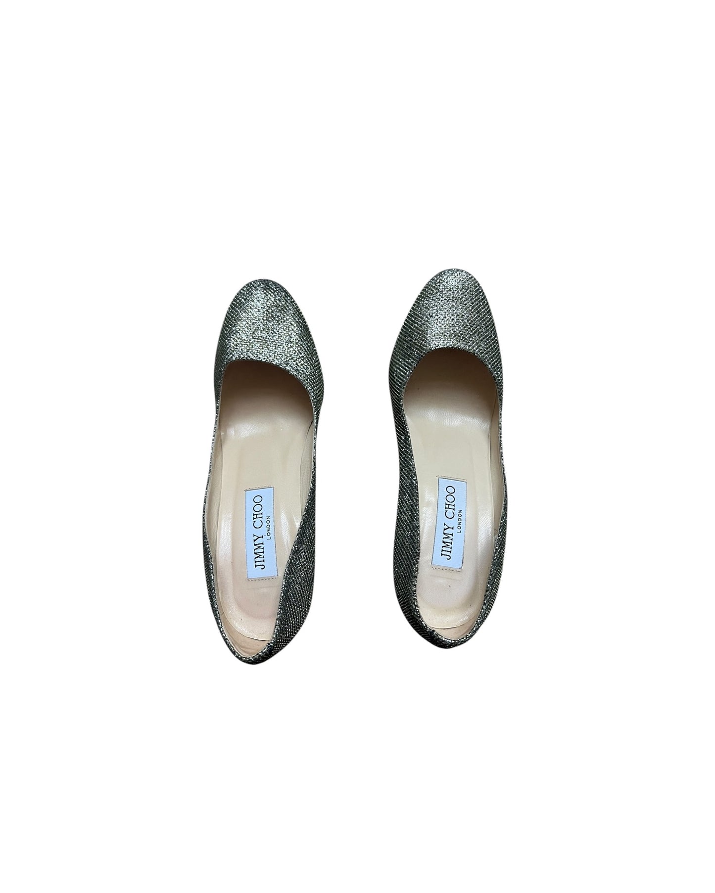 Jimmy Choo Gold Glitter Court Heels | Size EU 36