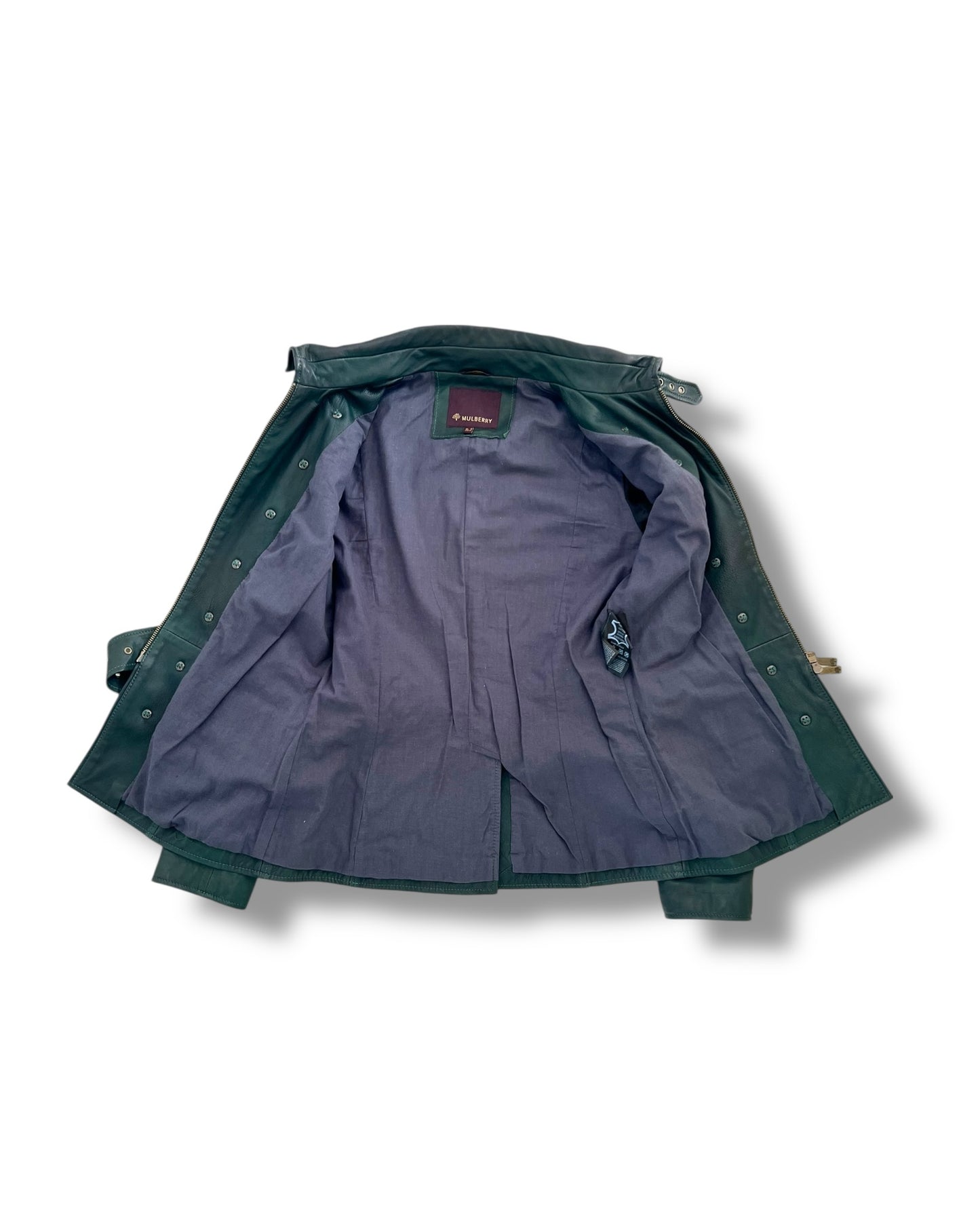 Mulberry Dark Green Leather Jacket – UK 10 / EU 40 / US
