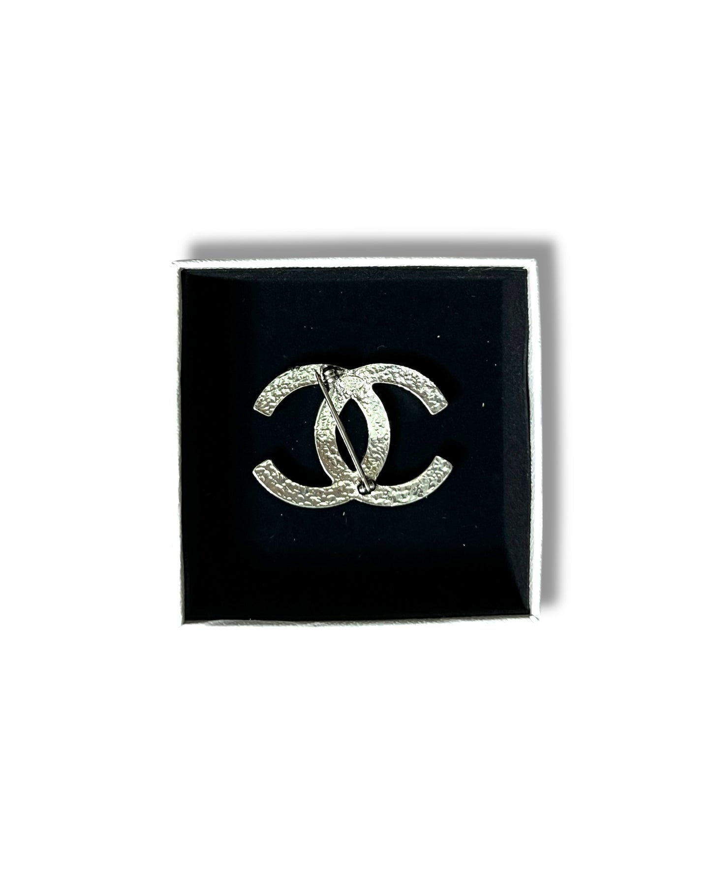 Chanel Faux Pearl CC Brooch - Silver Tone