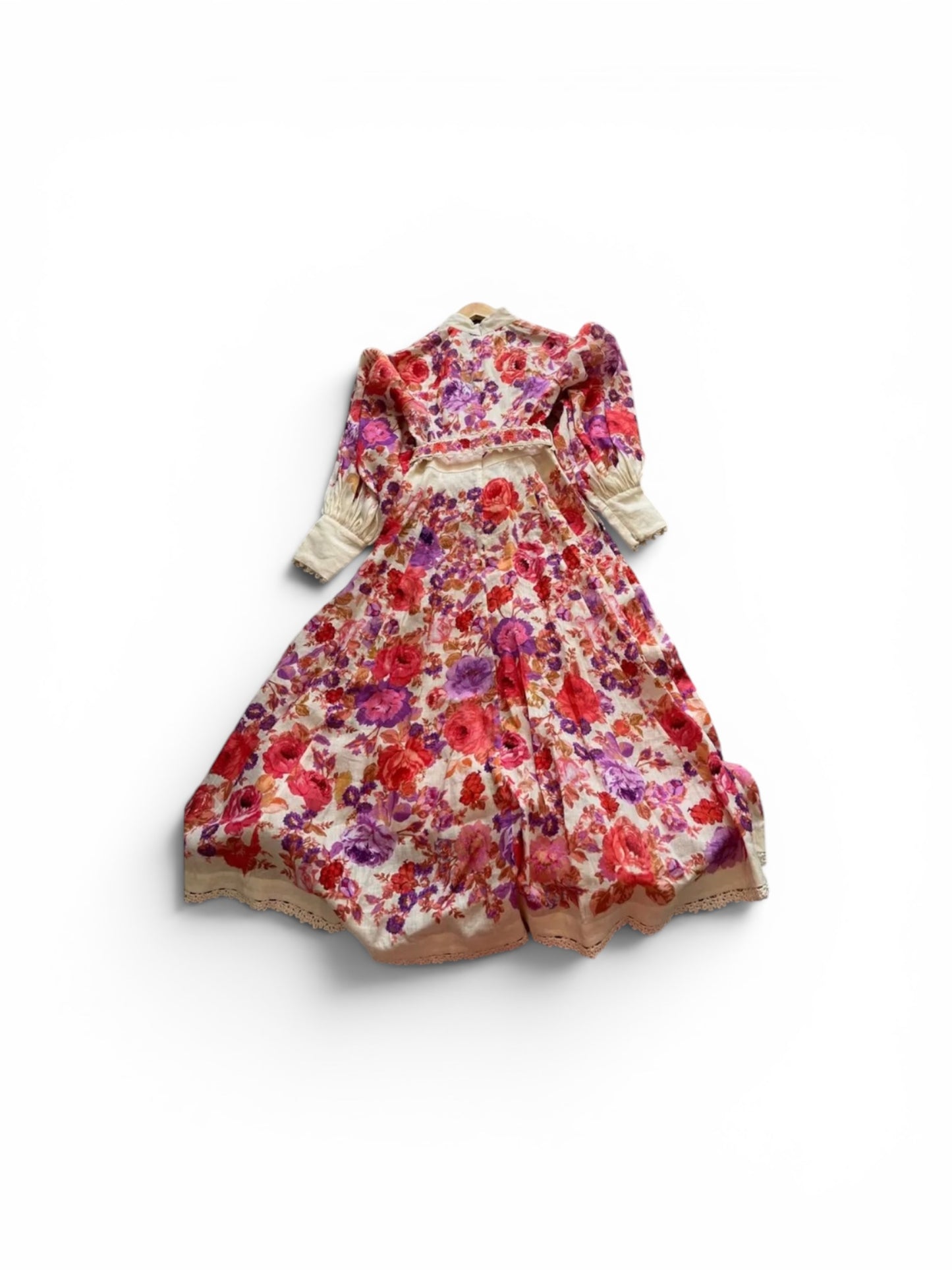 Zimmermann Raie Billow Sleeve Midi Dress | Floral Linen Dress