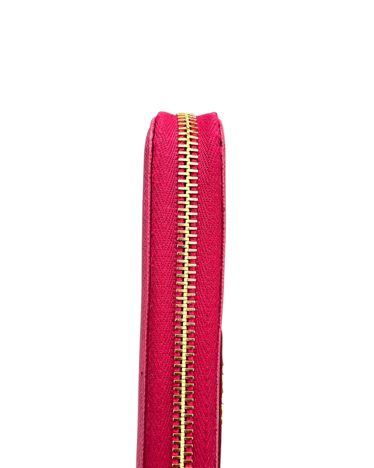 Prada Pink Saffiano Leather Zip-Around Wallet with Gold Hardware – Excellent Condition - The Luxury Savvy