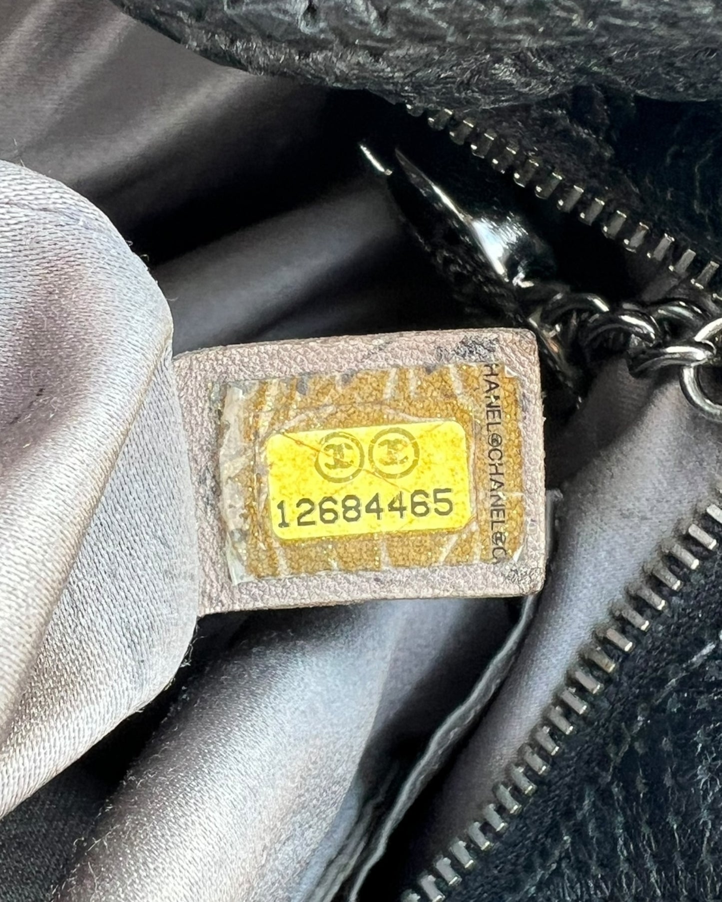 Chanel Black Pleated Leather Tote Bag with Silver Hardware – Excellent Condition
