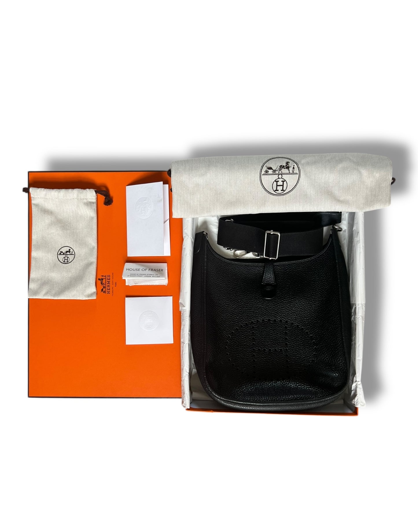 Hermès Evelyne GM in Black Clemence Leather with Palladium Hardware