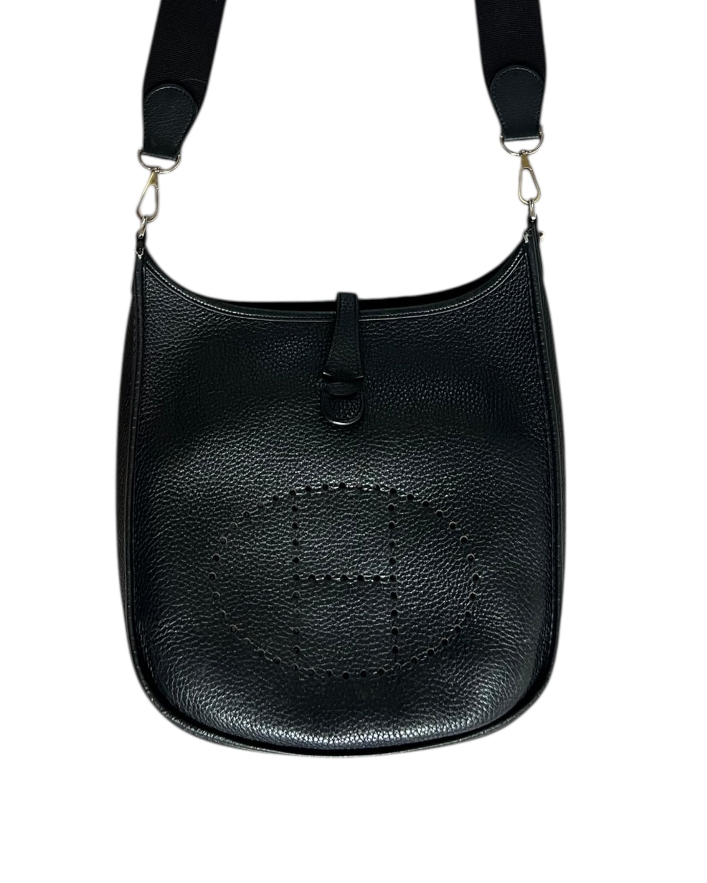 Hermès Evelyne GM in Black Clemence Leather with Palladium Hardware