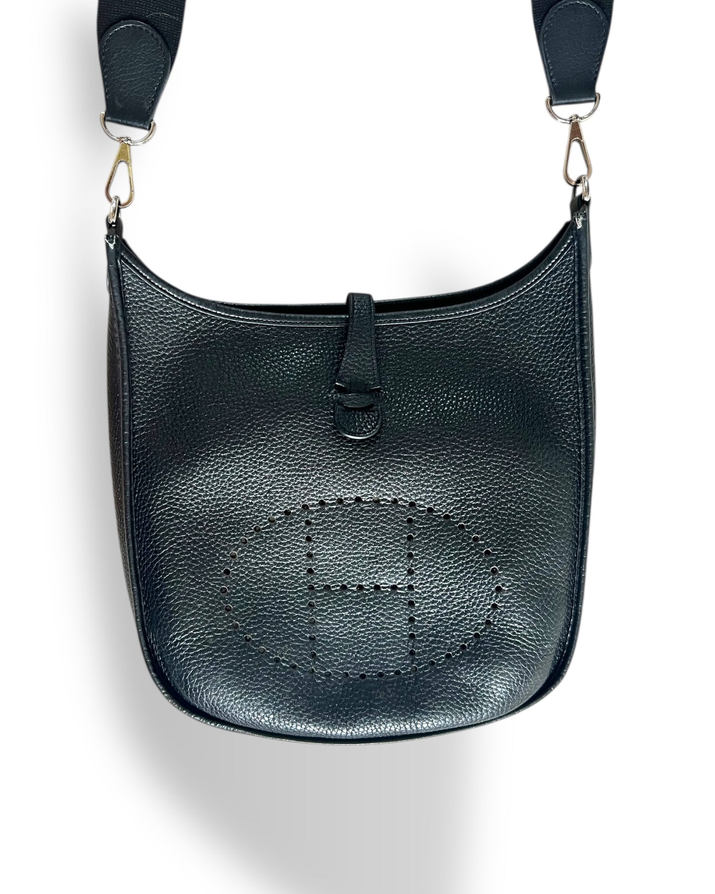 Hermès Evelyne GM in Black Clemence Leather with Palladium Hardware