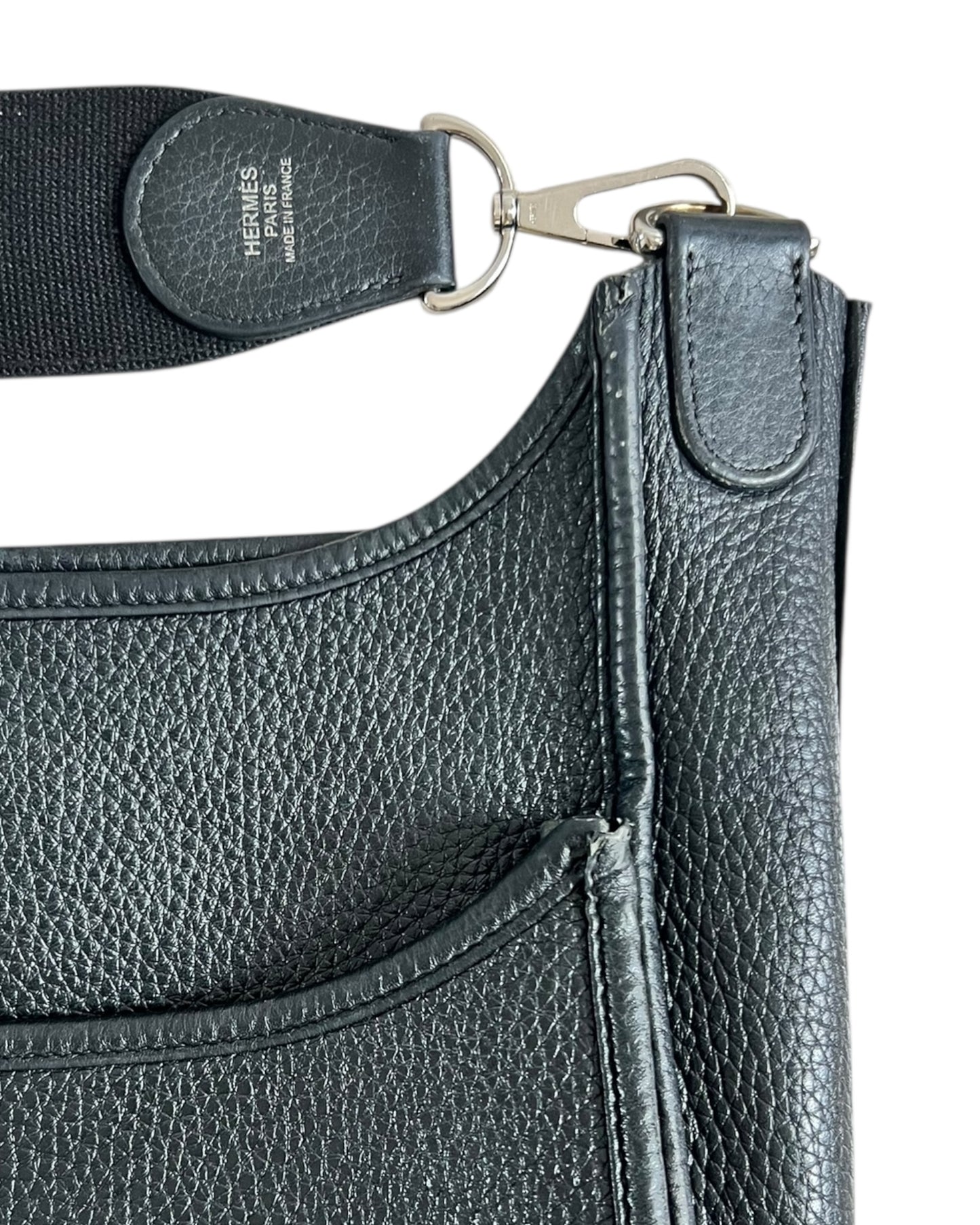 Hermès Evelyne GM in Black Clemence Leather with Palladium Hardware
