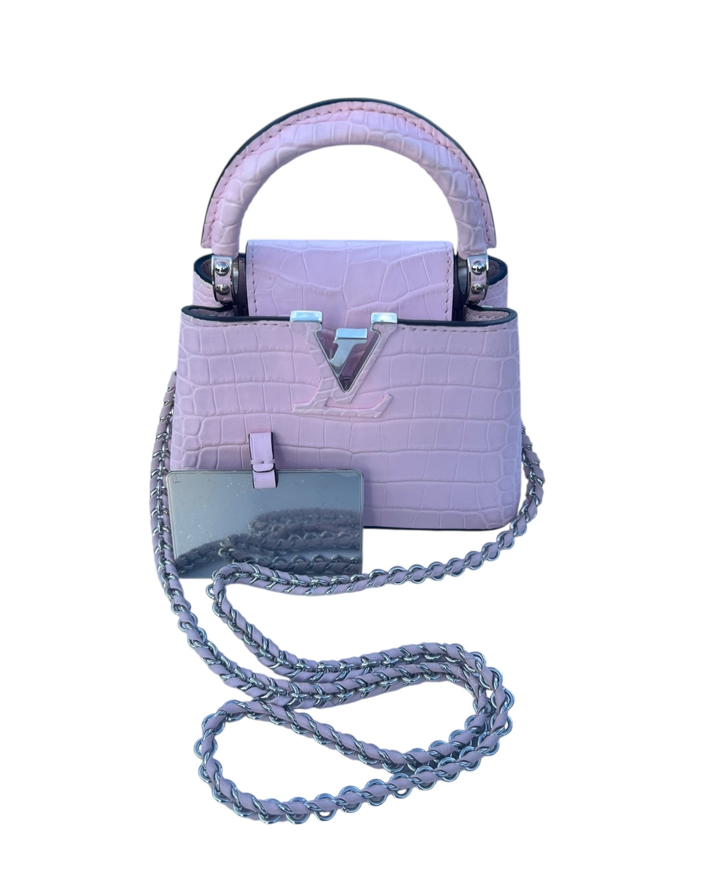 Louis Vuitton Nano Matte Crocodile Cupacines - light Pink - The Luxury Savvy