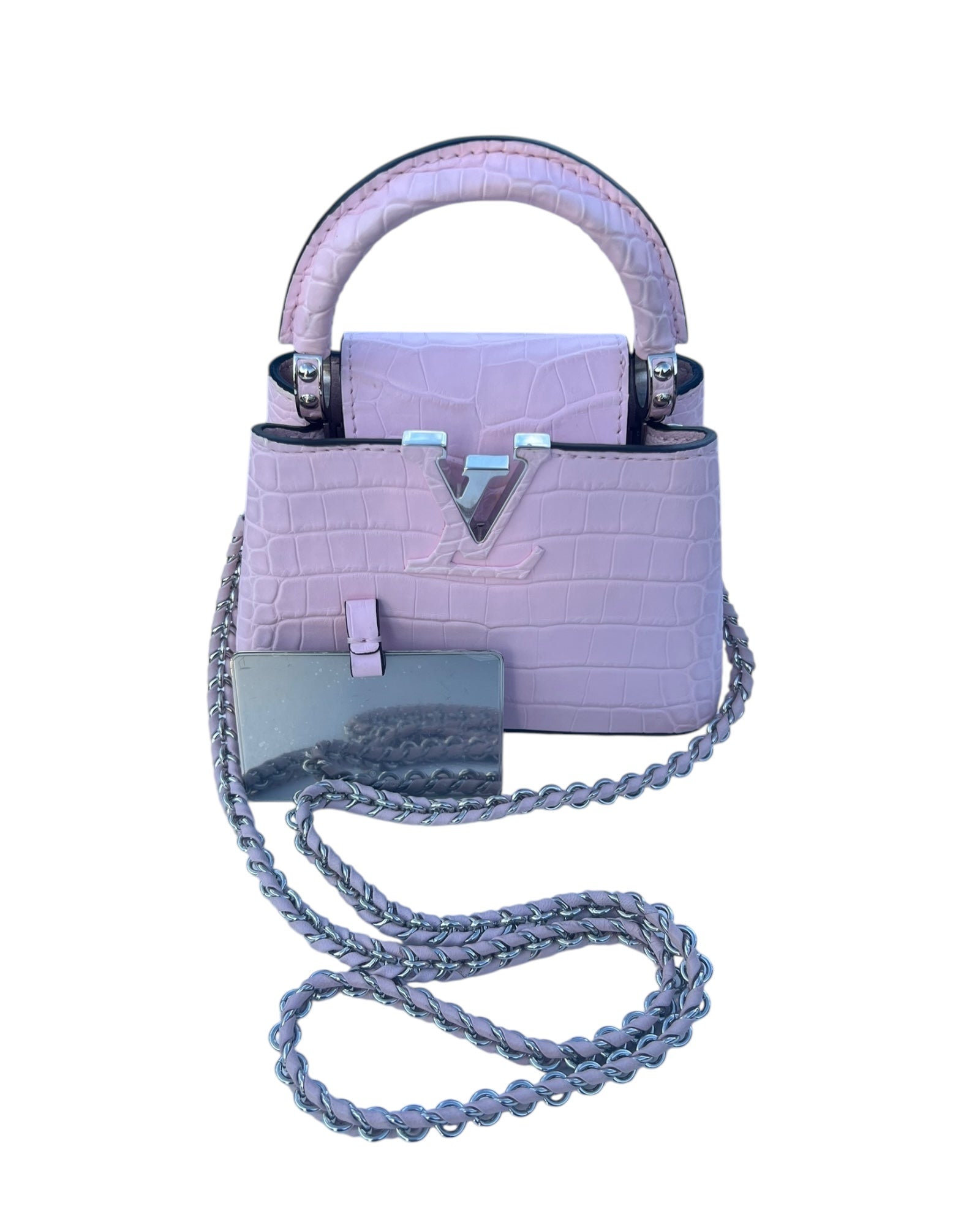 Louis Vuitton Nano Matte Crocodile Cupacines - light Pink - The Luxury Savvy