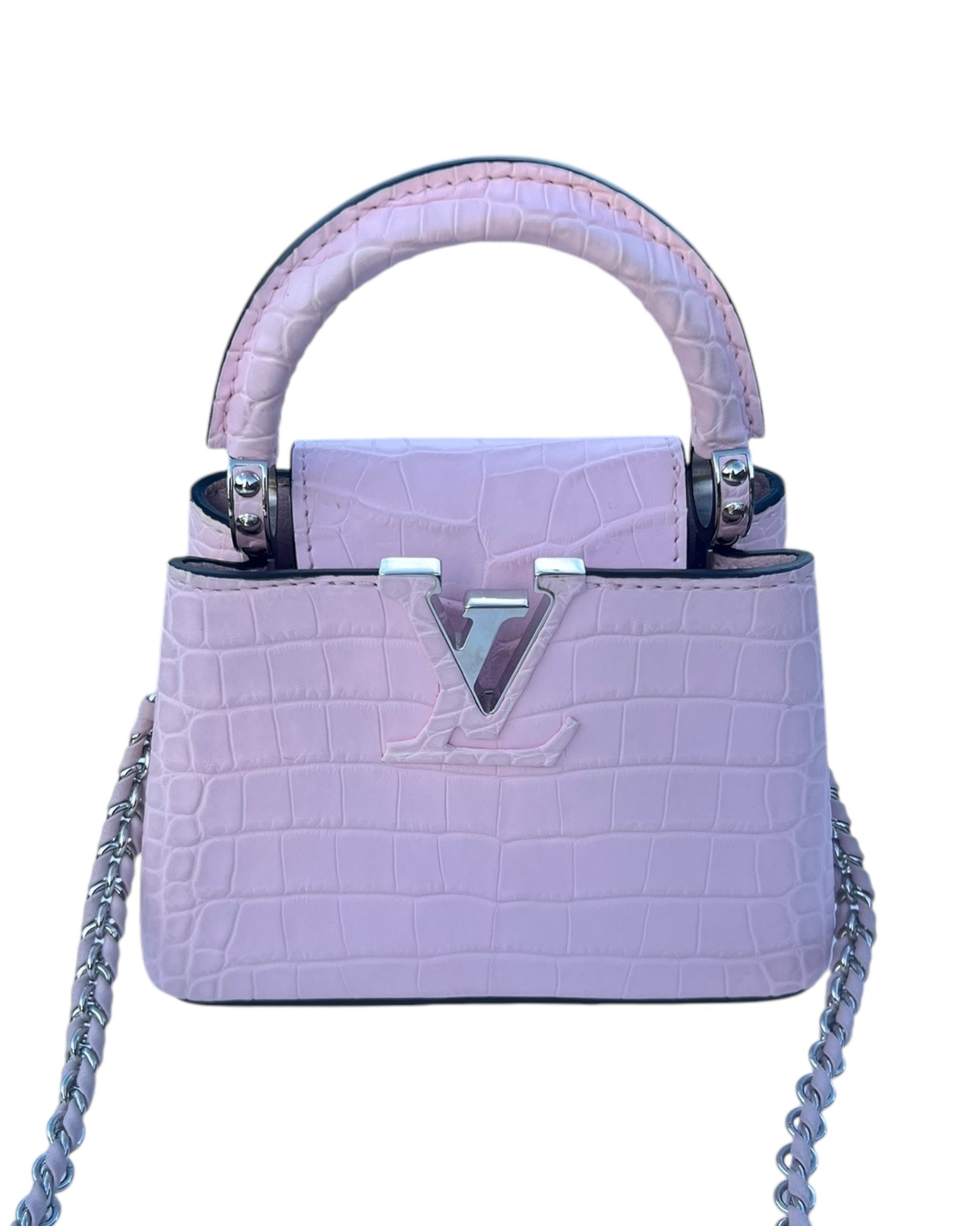 Louis Vuitton Nano Matte Crocodile Cupacines - light Pink - The Luxury Savvy
