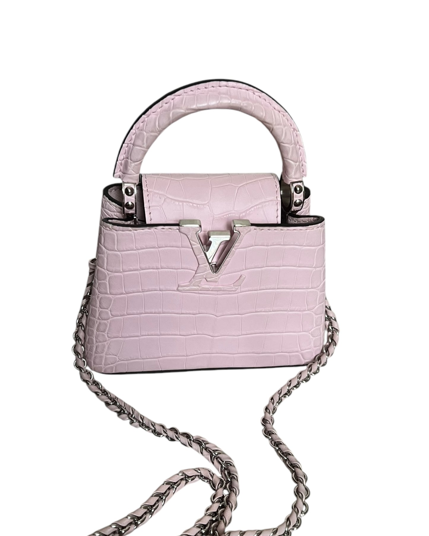 Louis Vuitton Nano Matte Crocodile Cupacines - light Pink - The Luxury Savvy