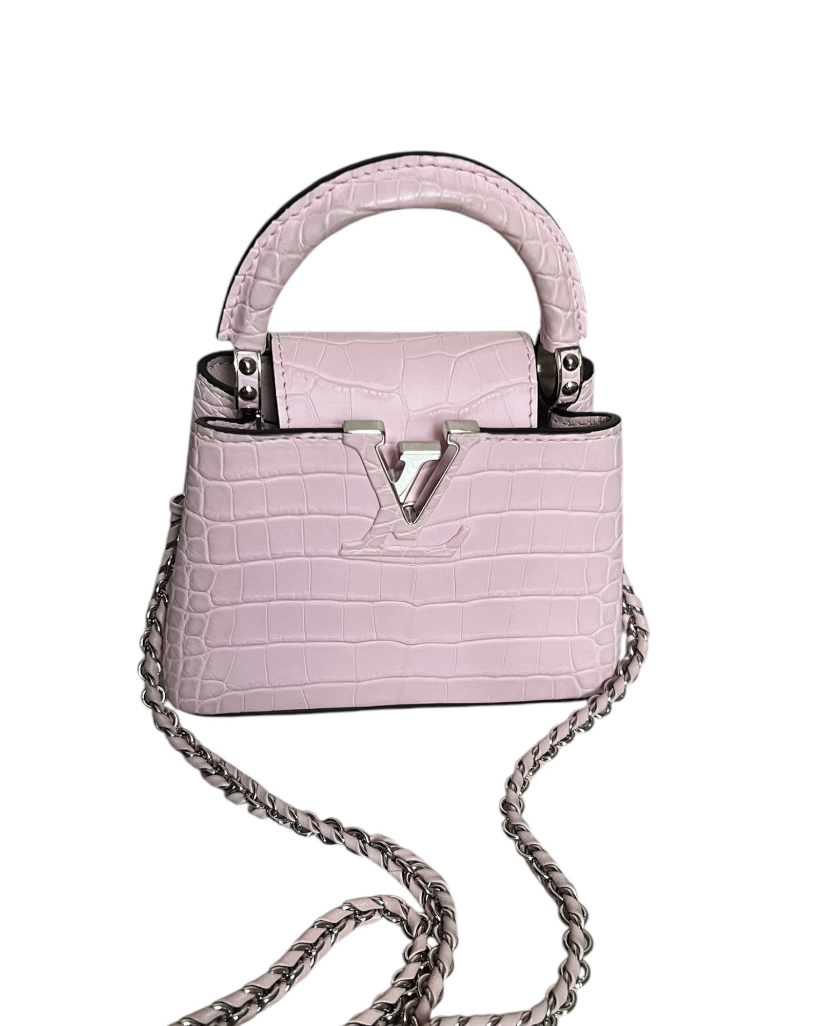 Louis Vuitton Nano Matte Crocodile Cupacines - light Pink - The Luxury Savvy