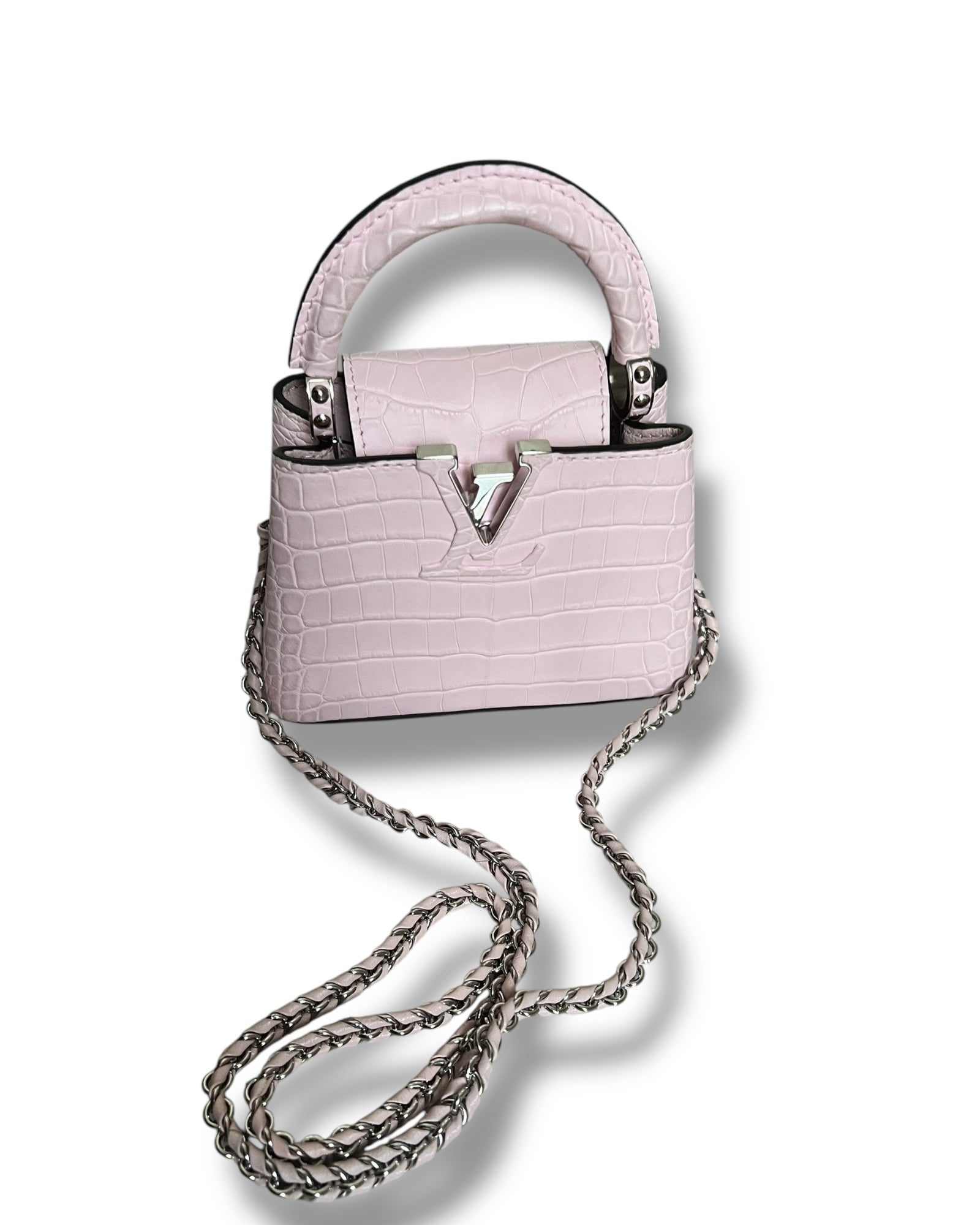 Louis Vuitton Nano Matte Crocodile Cupacines - light Pink - The Luxury Savvy