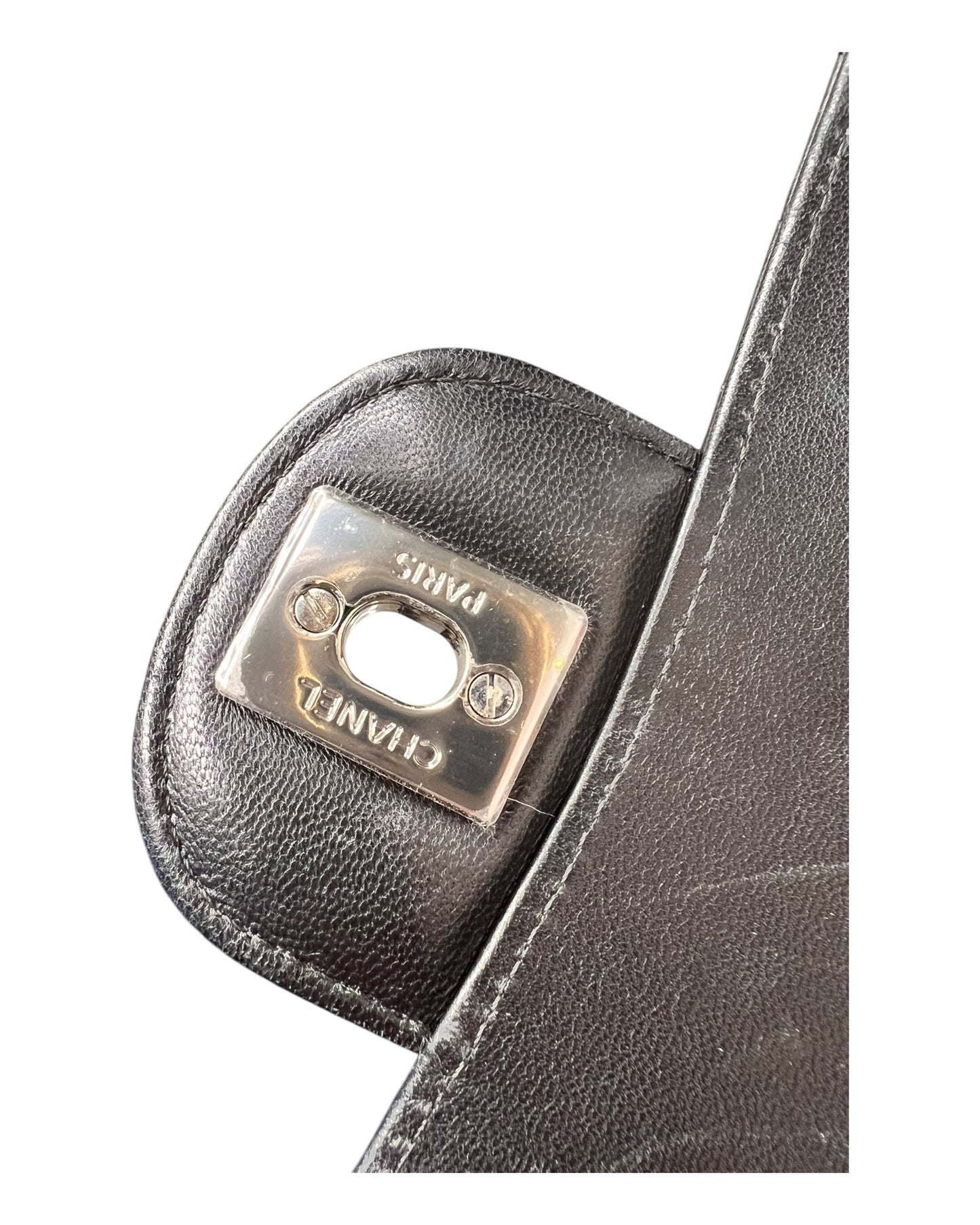 Chanel Chevron Flap Bag Medium - Black with Silver - The Luxury Savvy