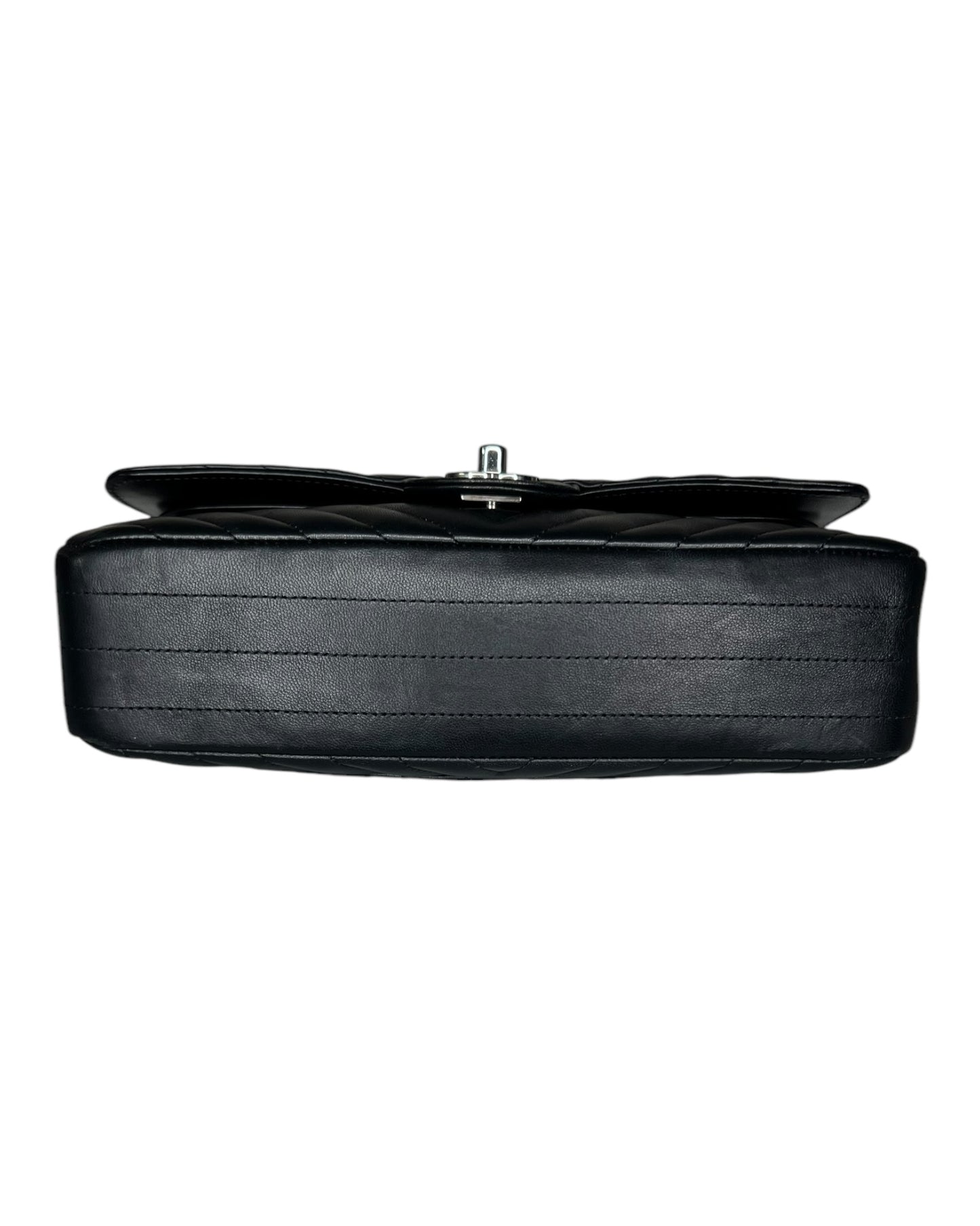 Chanel Chevron Flap Bag Medium - Black with Silver - The Luxury Savvy