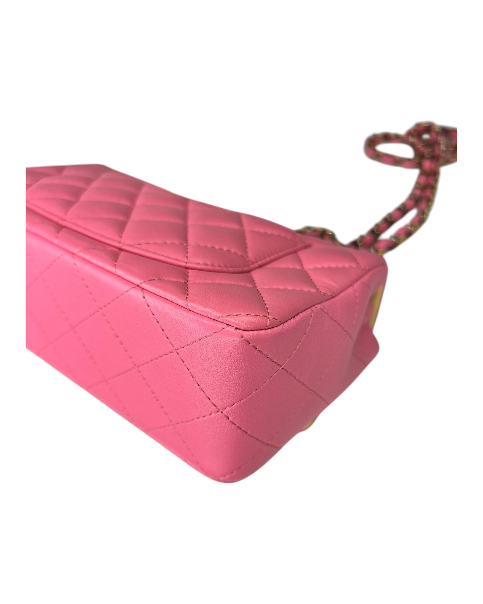 Rare Chanel Seasonal 21P Mini Flap Bag Pink - Yellow - Iridescent Hardware - The Luxury Savvy