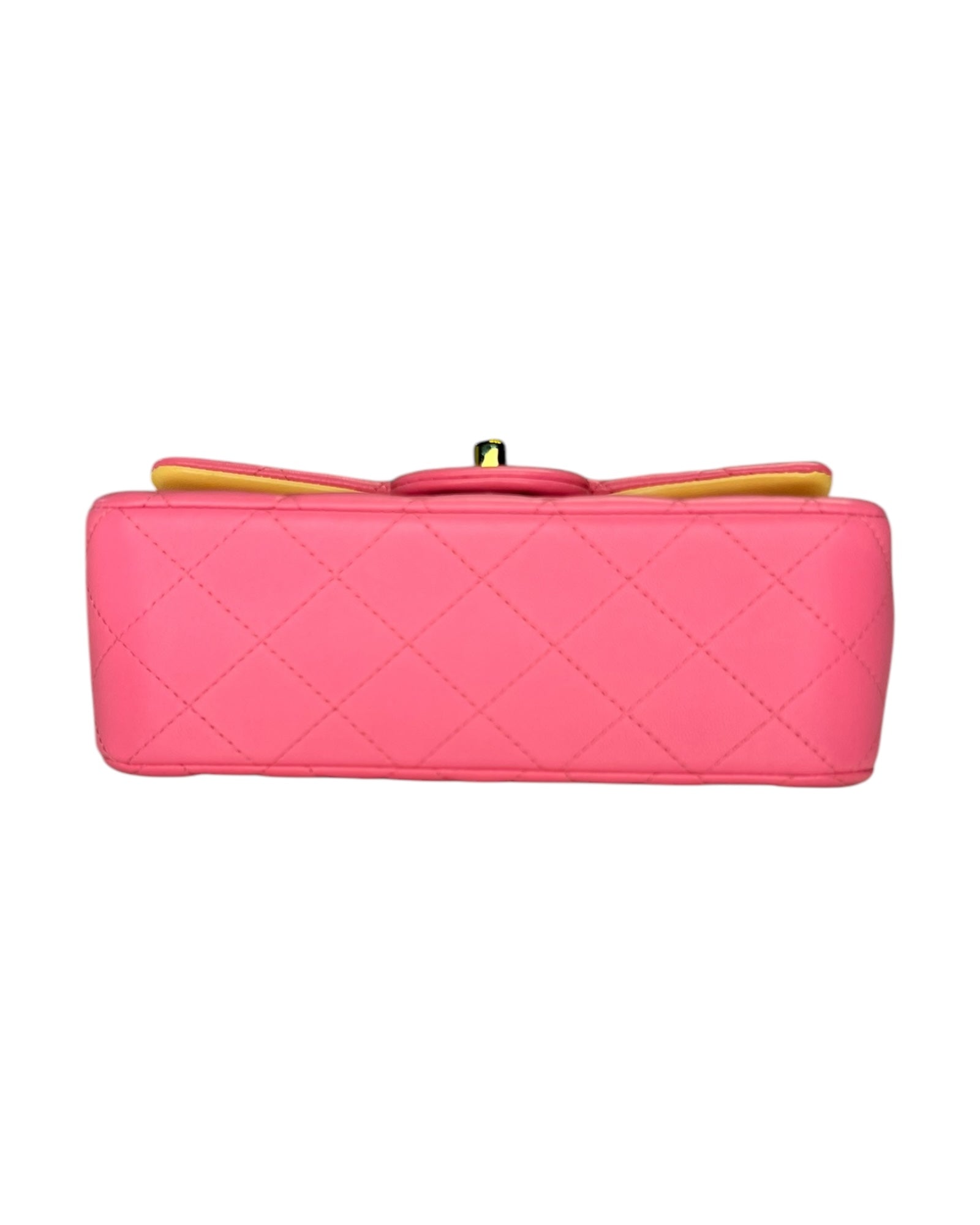 Rare Chanel Seasonal 21P Mini Flap Bag Pink - Yellow - Iridescent Hardware - The Luxury Savvy