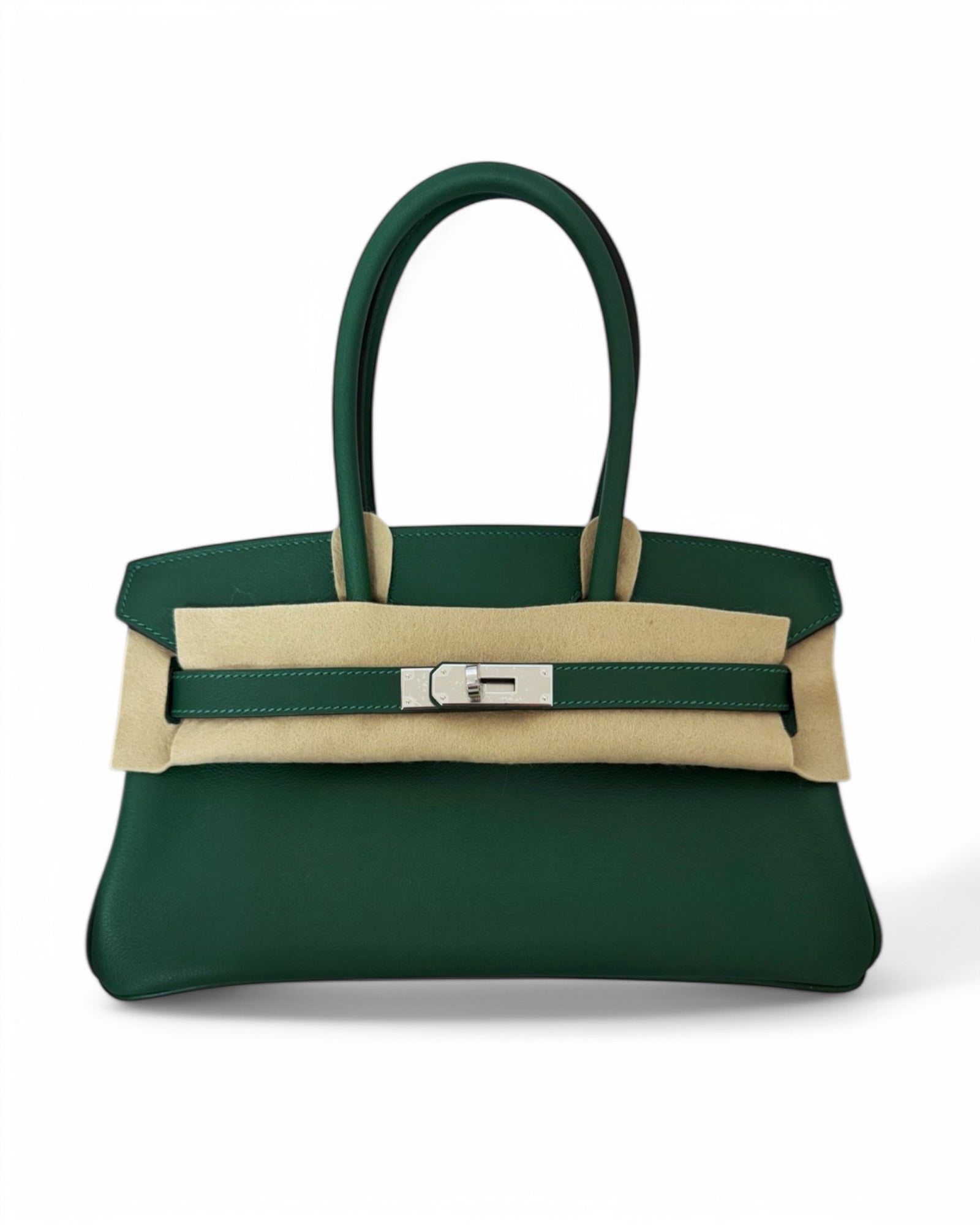 Pre-owned Hermès Birkin Shoulder Light 29cm - Vert Moyen Evercolor with Palladium Hardware - The Luxury Savvy